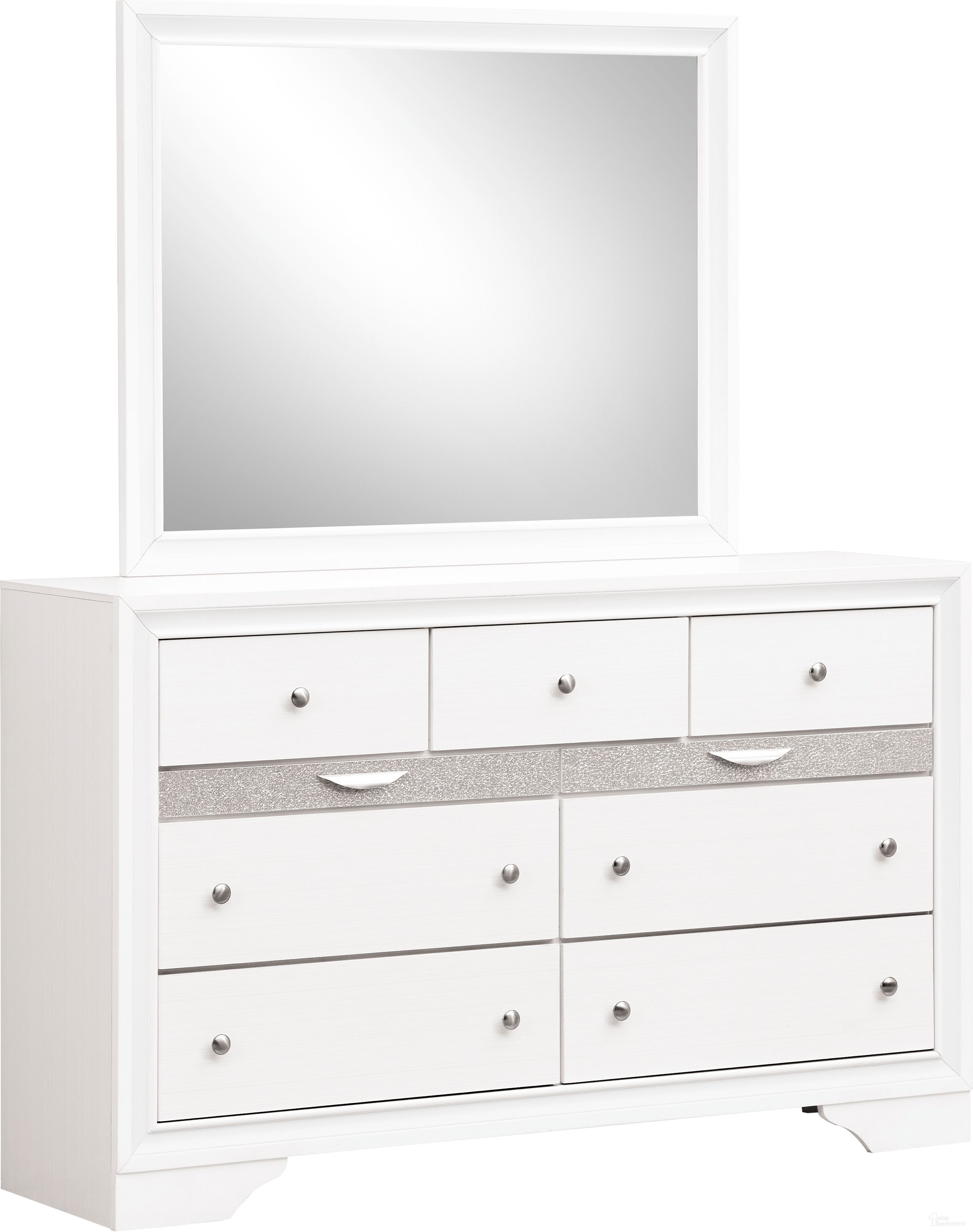 The appearance of Madrid Mirror In White designed by Glory in the modern / contemporary interior design. This white piece of furniture was selected by 1StopBedrooms from Madrid Collection to add a touch of cosiness and style into your home. Sku: G02390-M. Material: Glass.