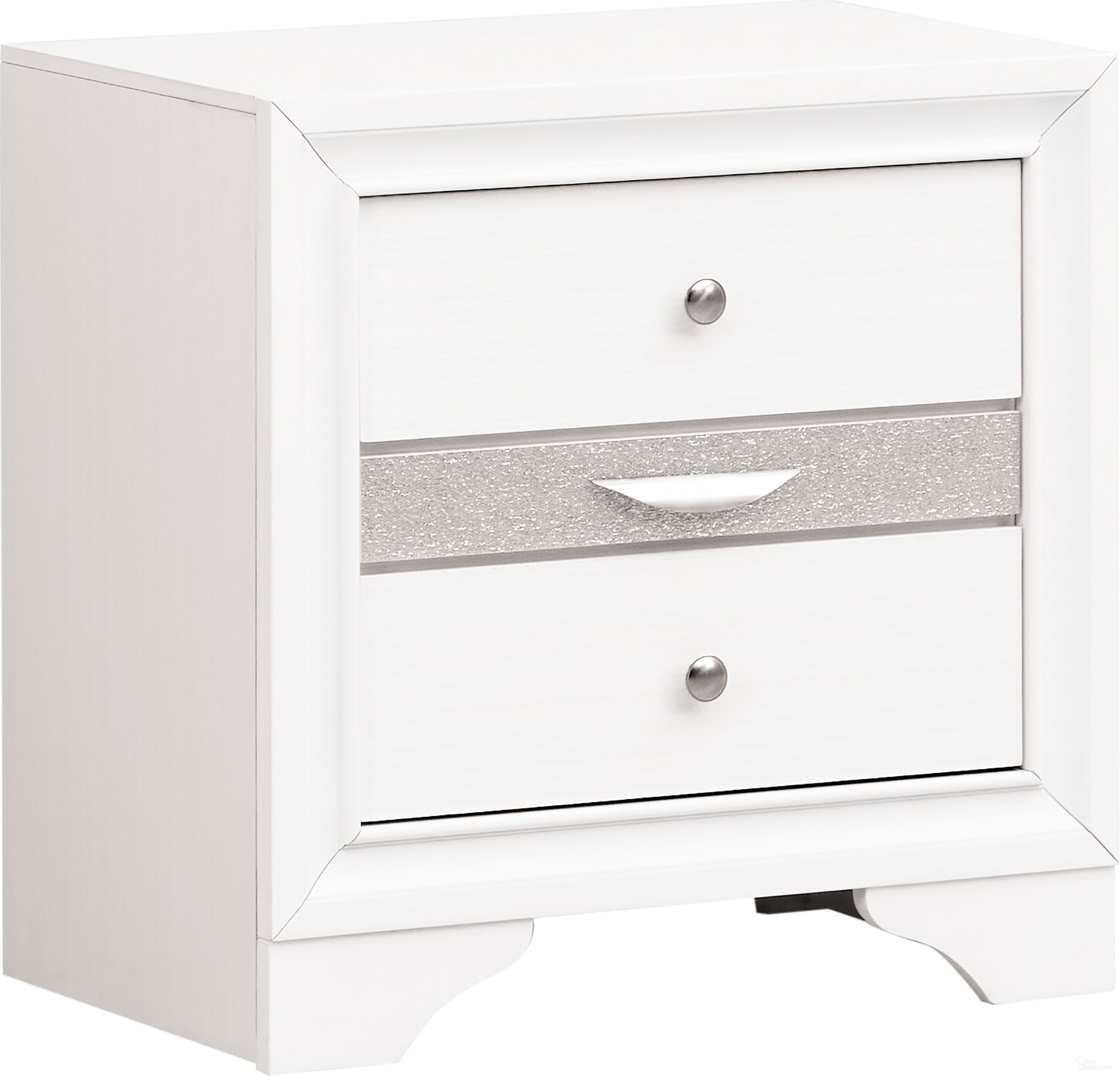 The appearance of Madrid Nightstand In White designed by Glory in the modern / contemporary interior design. This white piece of furniture was selected by 1StopBedrooms from Madrid Collection to add a touch of cosiness and style into your home. Sku: G02390-N. Material: Wood.