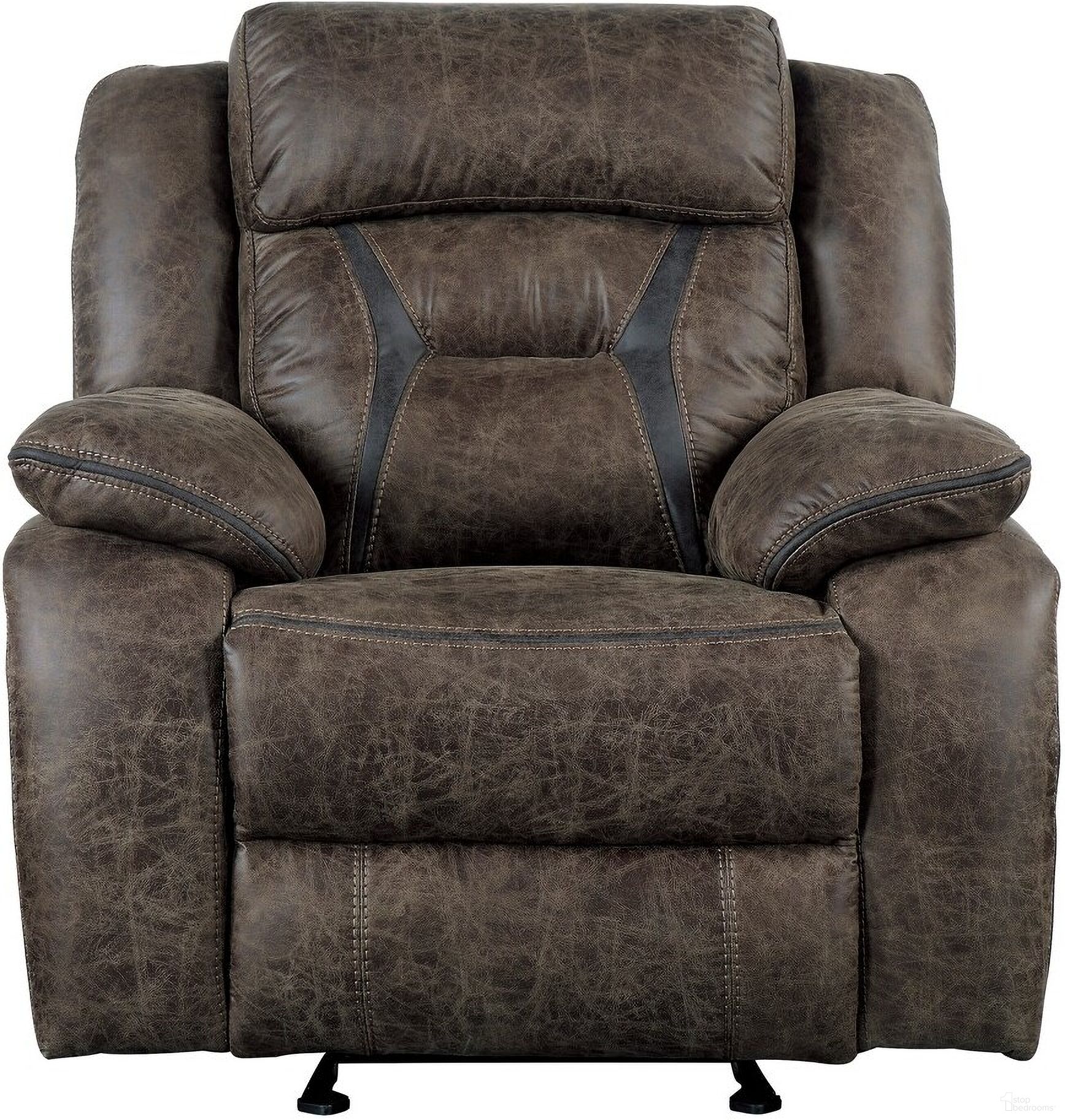The appearance of Madrona Glider Reclining Chair designed by Homelegance in the modern / contemporary interior design. This brown piece of furniture was selected by 1StopBedrooms from Madrona Collection to add a touch of cosiness and style into your home. Sku: 9989DB-1. Material: Microfiber.