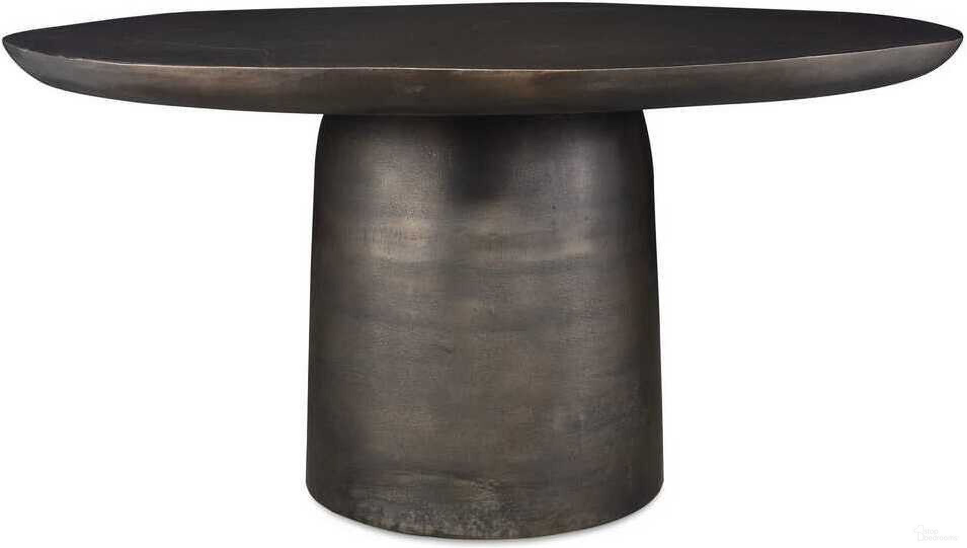 The appearance of Madrone Golden Outdoor Dining Table In Bronze designed by Uttermost in the modern / contemporary interior design. This bronze piece of furniture was selected by 1StopBedrooms from Madrone Collection to add a touch of cosiness and style into your home. Sku: 50219. Table Base Style: Pedestal. Table Top Shape: Round. Material: Metal.
