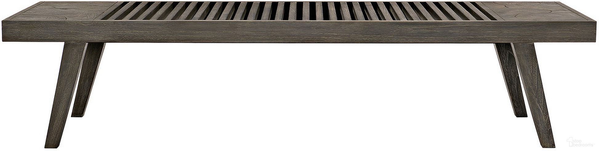 The appearance of Madura Outdoor Bench designed by Bernhardt in the modern / contemporary interior design. This smoked truffle chenille piece of furniture was selected by 1StopBedrooms from Madura Collection to add a touch of cosiness and style into your home. Sku: O9490O. Material: Wood. Upholstery Material: Chenille.