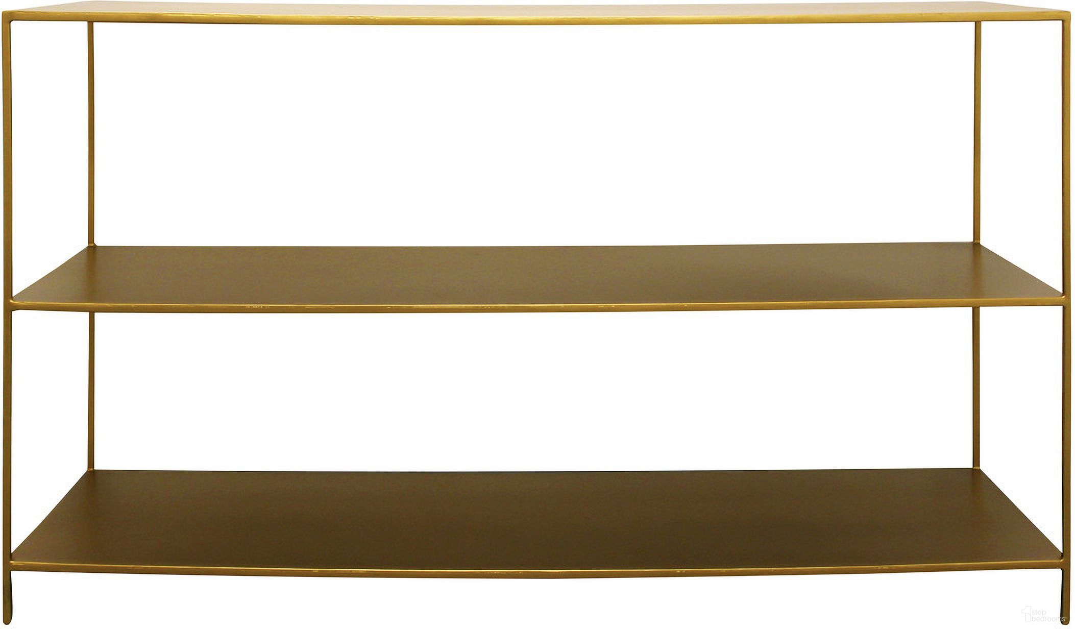 The appearance of Maggie 3 Tier Iron Console In Antique Brass designed by Moti in the transitional interior design. This antique brass piece of furniture was selected by 1StopBedrooms from Maggie Collection to add a touch of cosiness and style into your home. Sku: 82005010. Material: Metal.