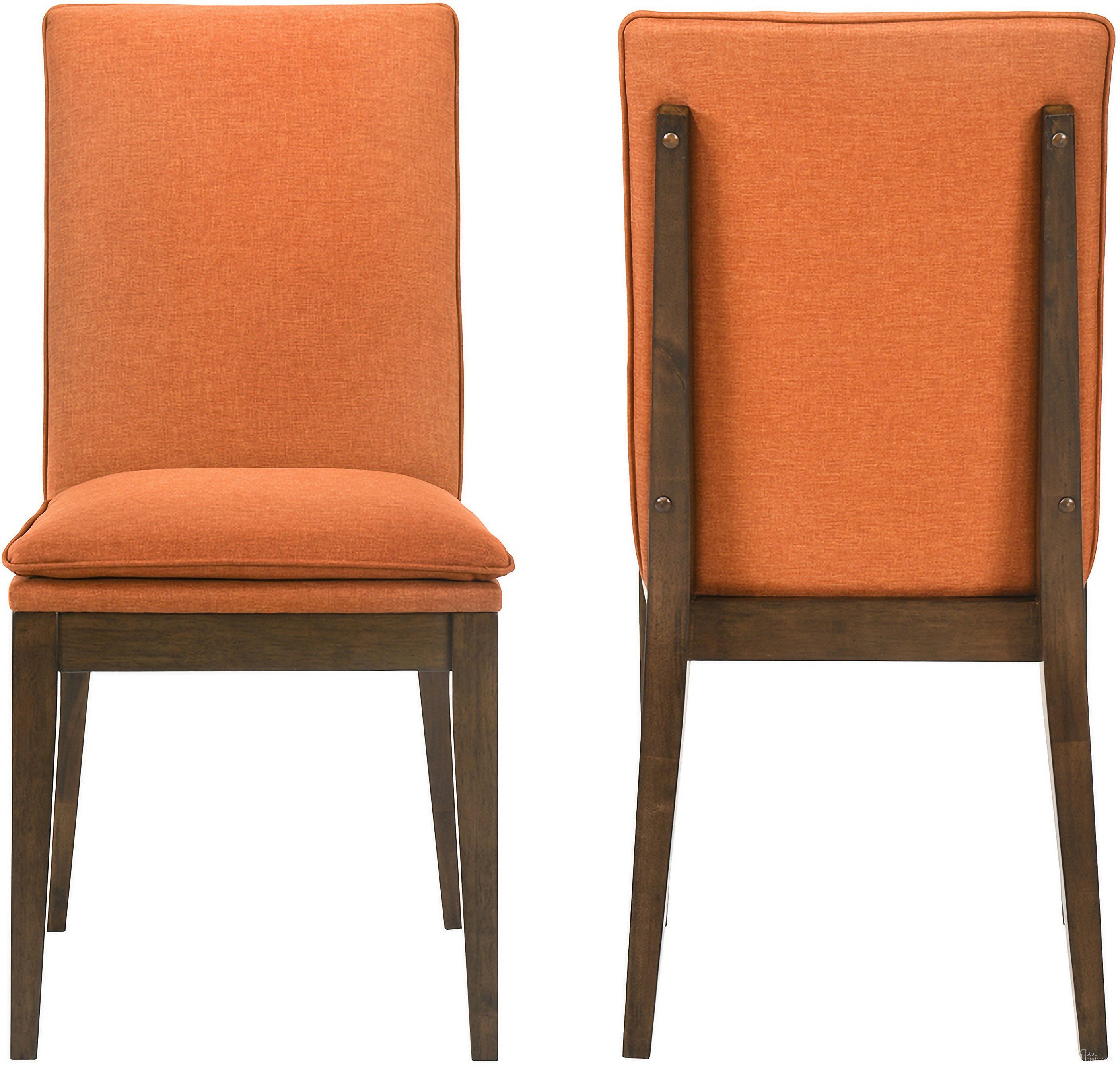 The appearance of Maggie Dining Chair with Terra Cotta Cushion Set of 2 In Walnut designed by New Classic in the modern / contemporary interior design. This terra cotta piece of furniture was selected by 1StopBedrooms from Maggie Collection to add a touch of cosiness and style into your home. Sku: D7185B-20-ORG. Material: Wood. Chair Type: Side Chair.
