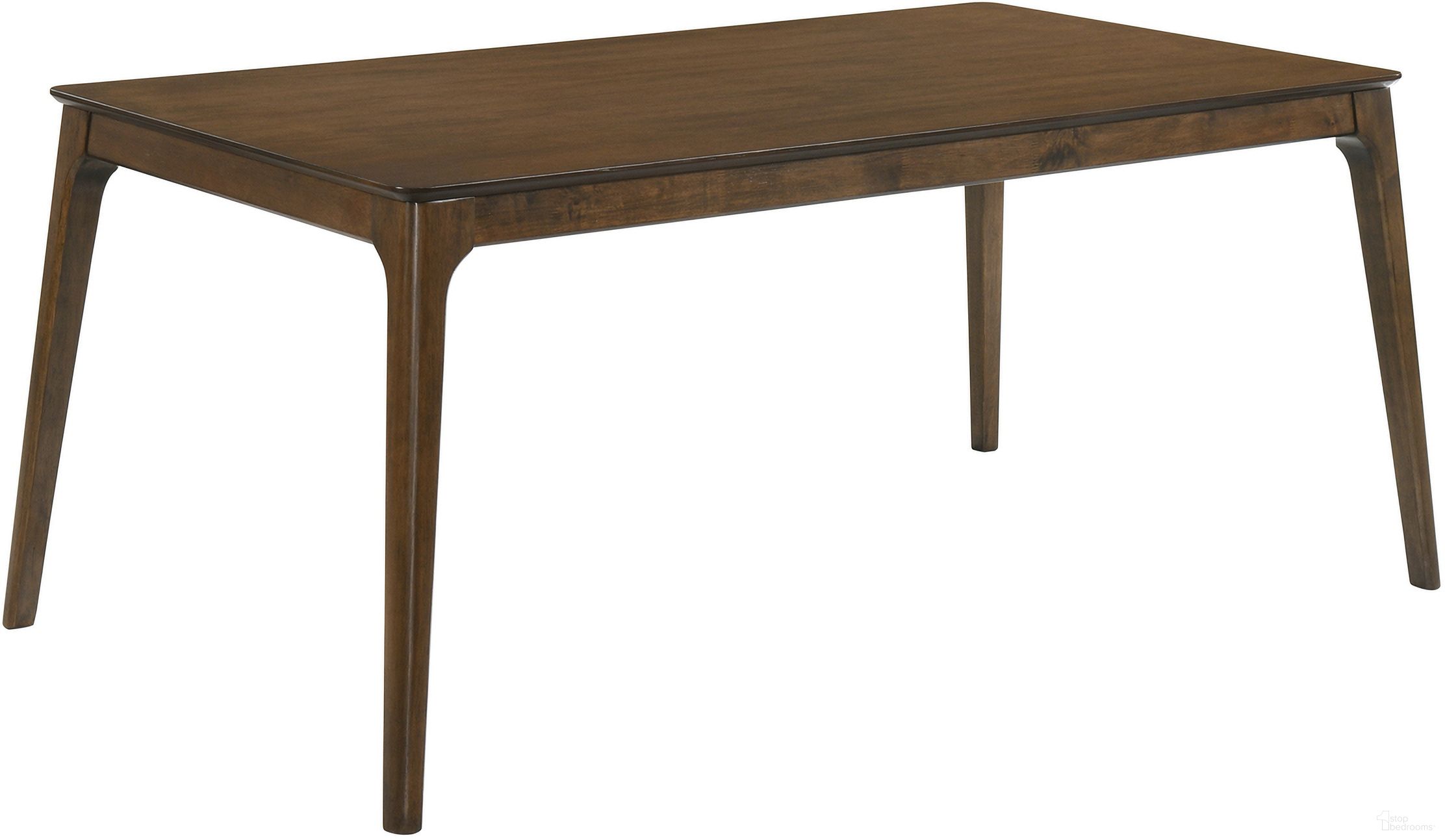 The appearance of Maggie Dining Table In Walnut designed by New Classic in the modern / contemporary interior design. This walnut piece of furniture was selected by 1StopBedrooms from Maggie Collection to add a touch of cosiness and style into your home. Sku: D7185B-10. Table Base Style: Legs. Material: Wood. Table Top Shape: Rectangular. Size: 66" x 35".