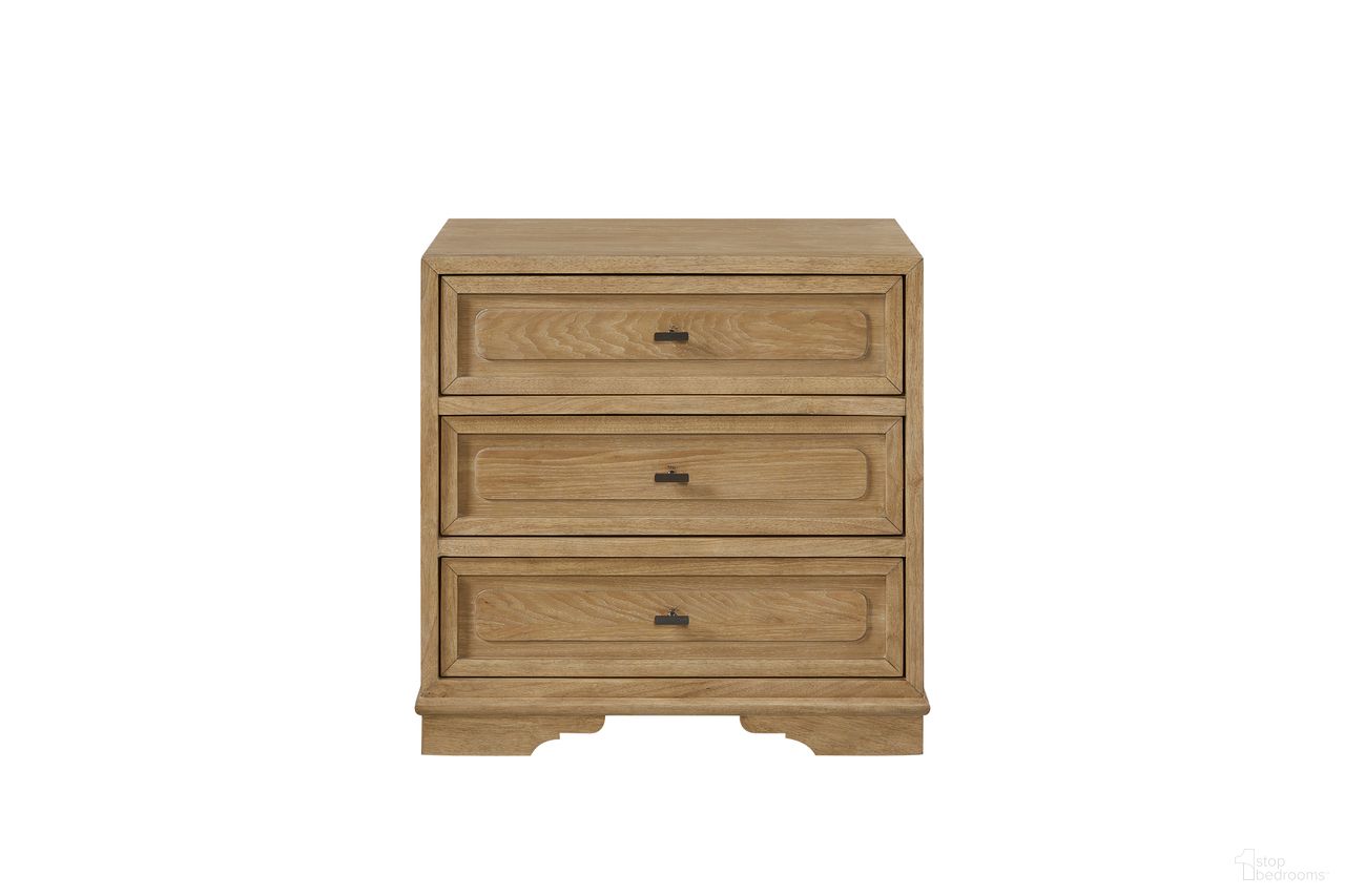 The appearance of Magnolia 3 Drawer Nightstand In Cashew designed by Bernell in the transitional interior design. This cashew piece of furniture was selected by 1StopBedrooms from Magnolia Collection to add a touch of cosiness and style into your home. Sku: 3400-120-C. Material: Hickory.