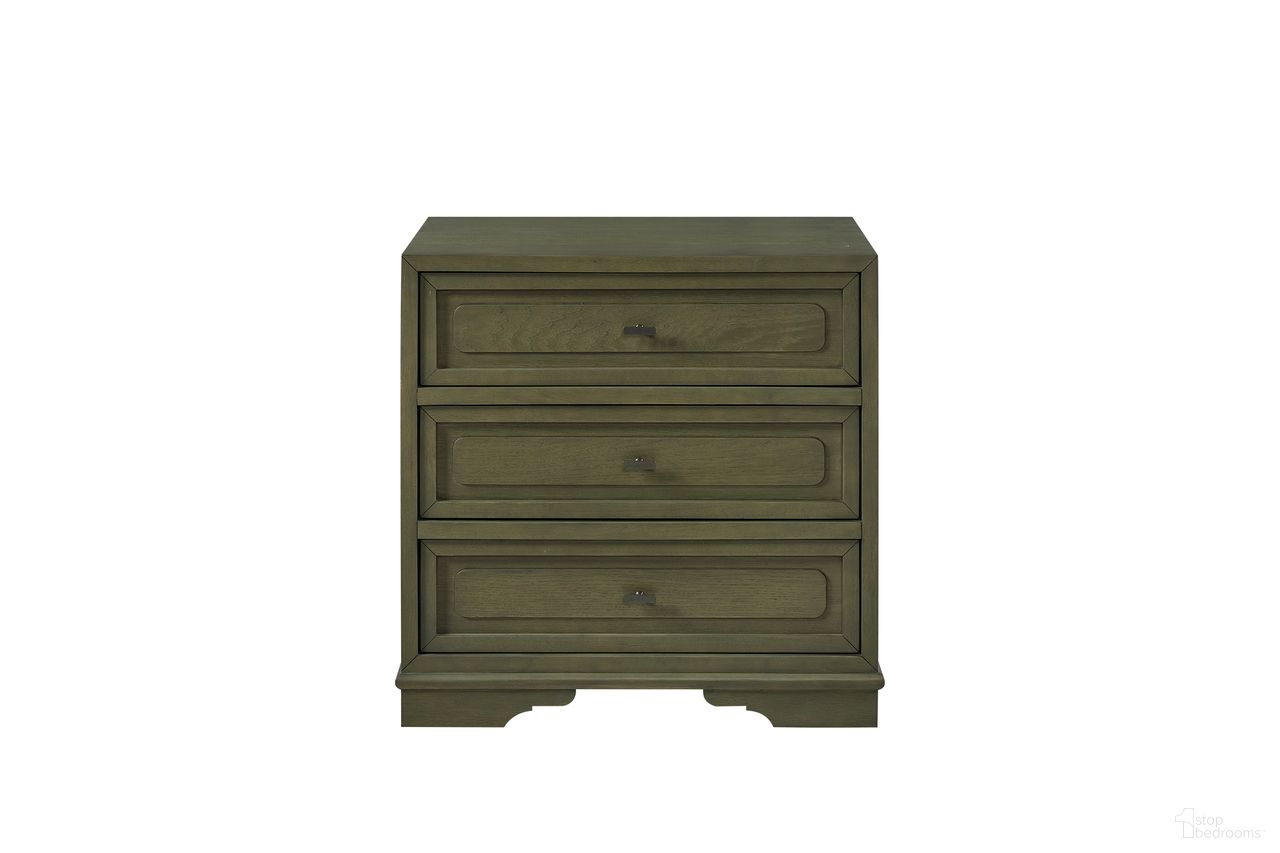 The appearance of Magnolia 3 Drawer Nightstand In Pistachio designed by Bernell in the transitional interior design. This pistachio piece of furniture was selected by 1StopBedrooms from Magnolia Collection to add a touch of cosiness and style into your home. Sku: 3400-120-P. Material: Hickory.