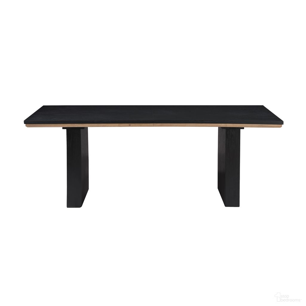 The appearance of Magnolia 80-96 Inch Dining Table with 16 Inch Leaf In Black designed by Steve Silver in the modern / contemporary interior design. This black piece of furniture  was selected by 1StopBedrooms from Magnolia Collection to add a touch of cosiness and style into your home. Sku: MM600KTT;MM600KTB. Table Base Style: Double Pedestal. Material: MDF. Table Top Shape: Rectangular. Size: 38" x 80".
