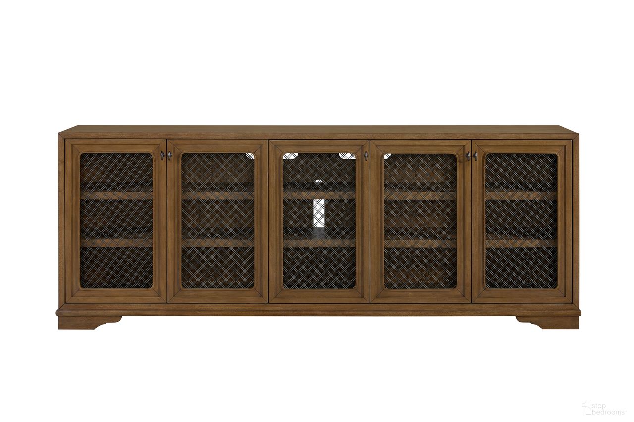 The appearance of Magnolia 84 Inch Console In Almond designed by Bernell in the transitional interior design. This almond piece of furniture  was selected by 1StopBedrooms from Magnolia Collection to add a touch of cosiness and style into your home. Sku: 3400-080-A. Material: Hickory.