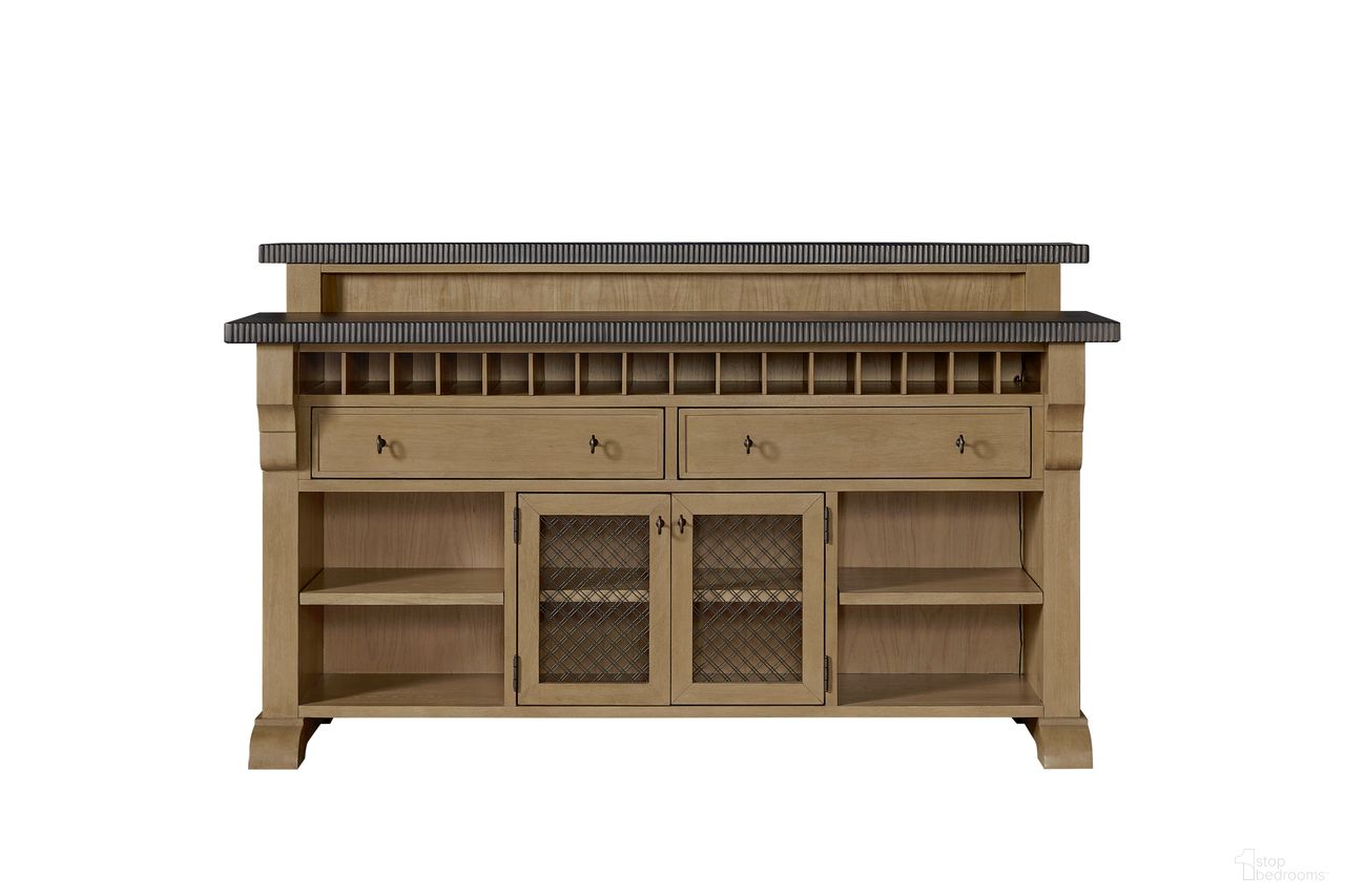 The appearance of Magnolia Bar with Cement Tops In Cashew designed by Bernell in the transitional interior design. This cashew piece of furniture  was selected by 1StopBedrooms from Magnolia Collection to add a touch of cosiness and style into your home. Sku: 3400-800. Material: Hickory.
