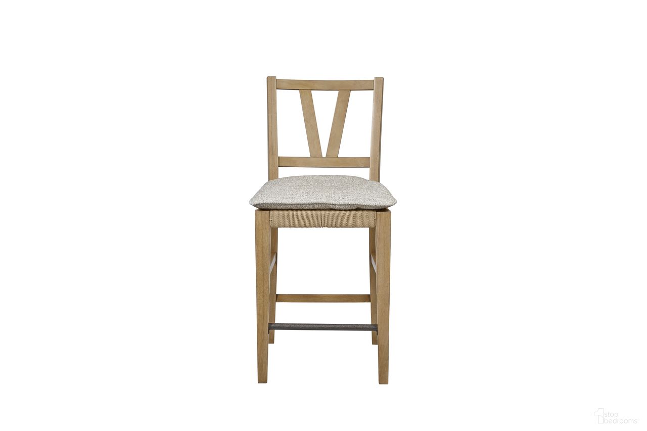 Magnolia Counter Height Slat Back Chair Set of 2 In Cashew