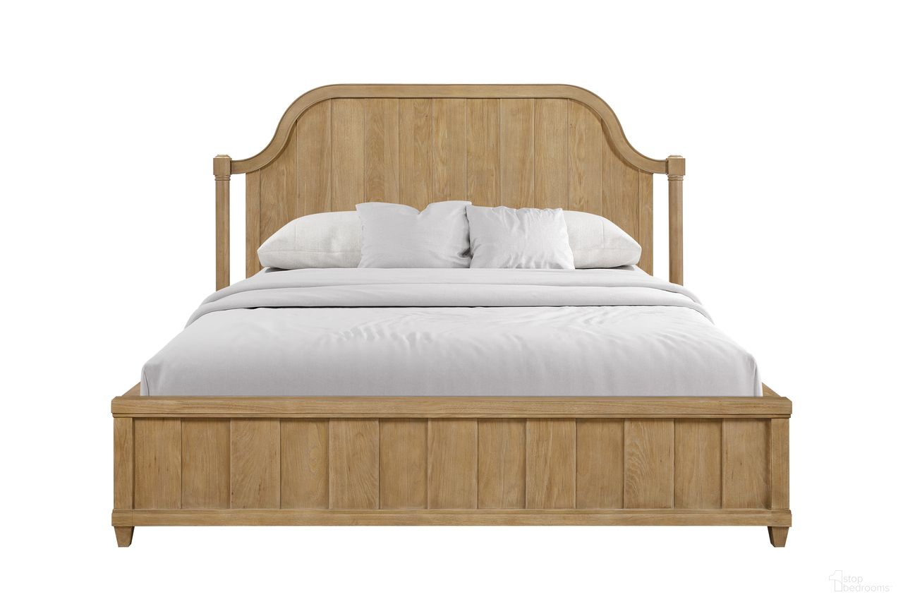 Magnolia King Planked Panel Bed In Cashew