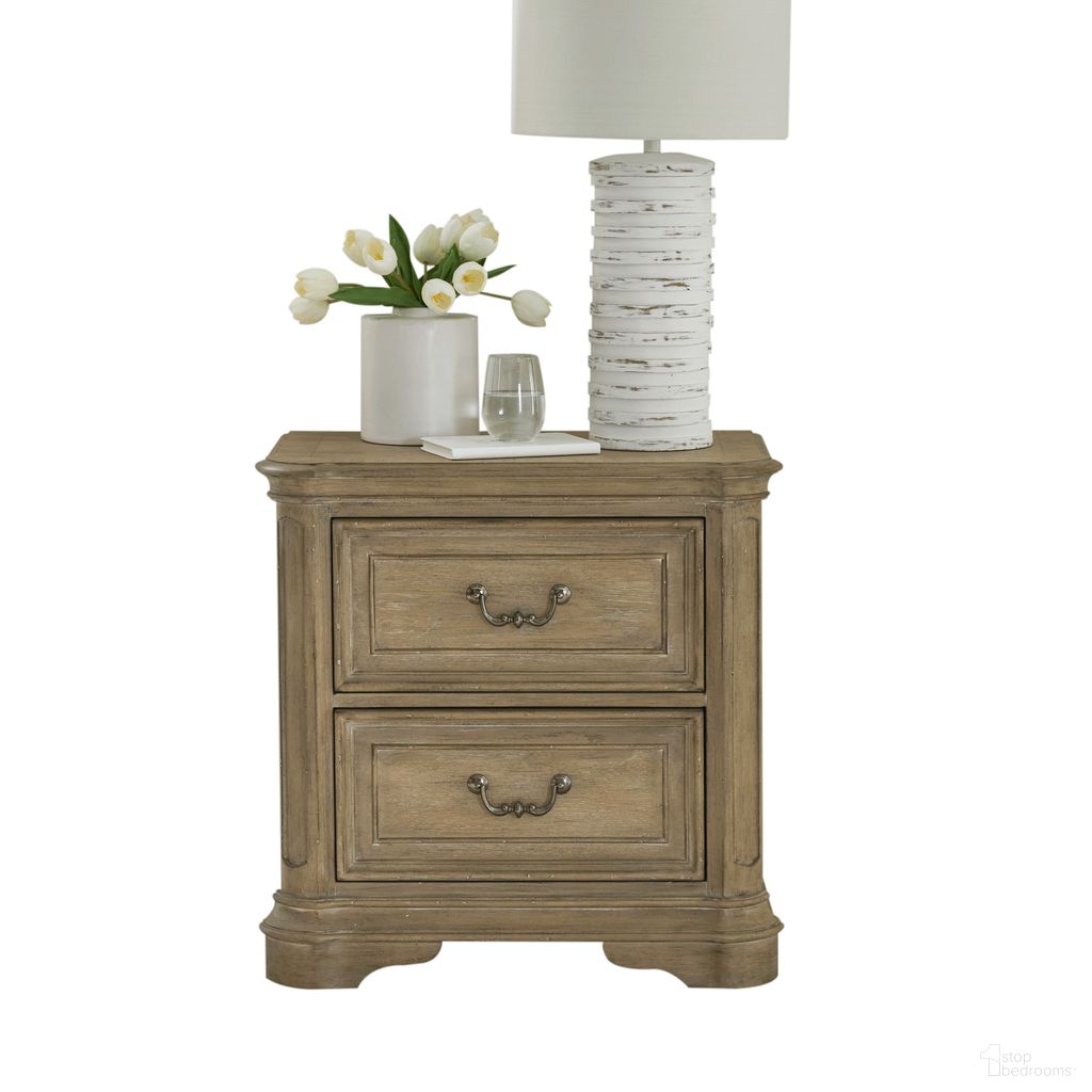 The appearance of Magnolia Manor 2 Drawer Nightstand In Weathered Bisque designed by Liberty in the traditional interior design. This bisque piece of furniture was selected by 1StopBedrooms from Magnolia Manor Collection to add a touch of cosiness and style into your home. Sku: 244N-BR61. Material: Poplar.
