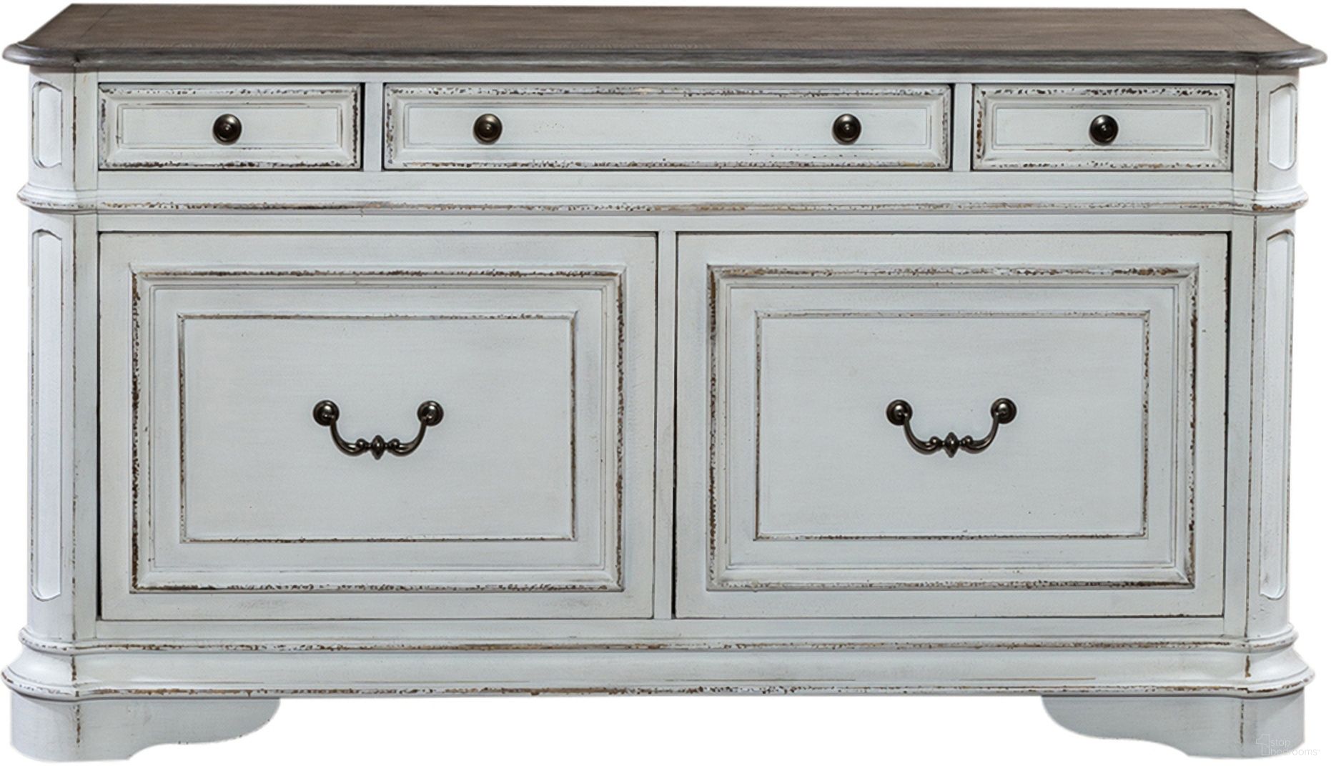 The appearance of Magnolia Manor Antique White Credenza designed by Liberty in the transitional interior design. This antique white piece of furniture was selected by 1StopBedrooms from Magnolia Manor Collection to add a touch of cosiness and style into your home. Sku: 244-HO121. Material: Wood.