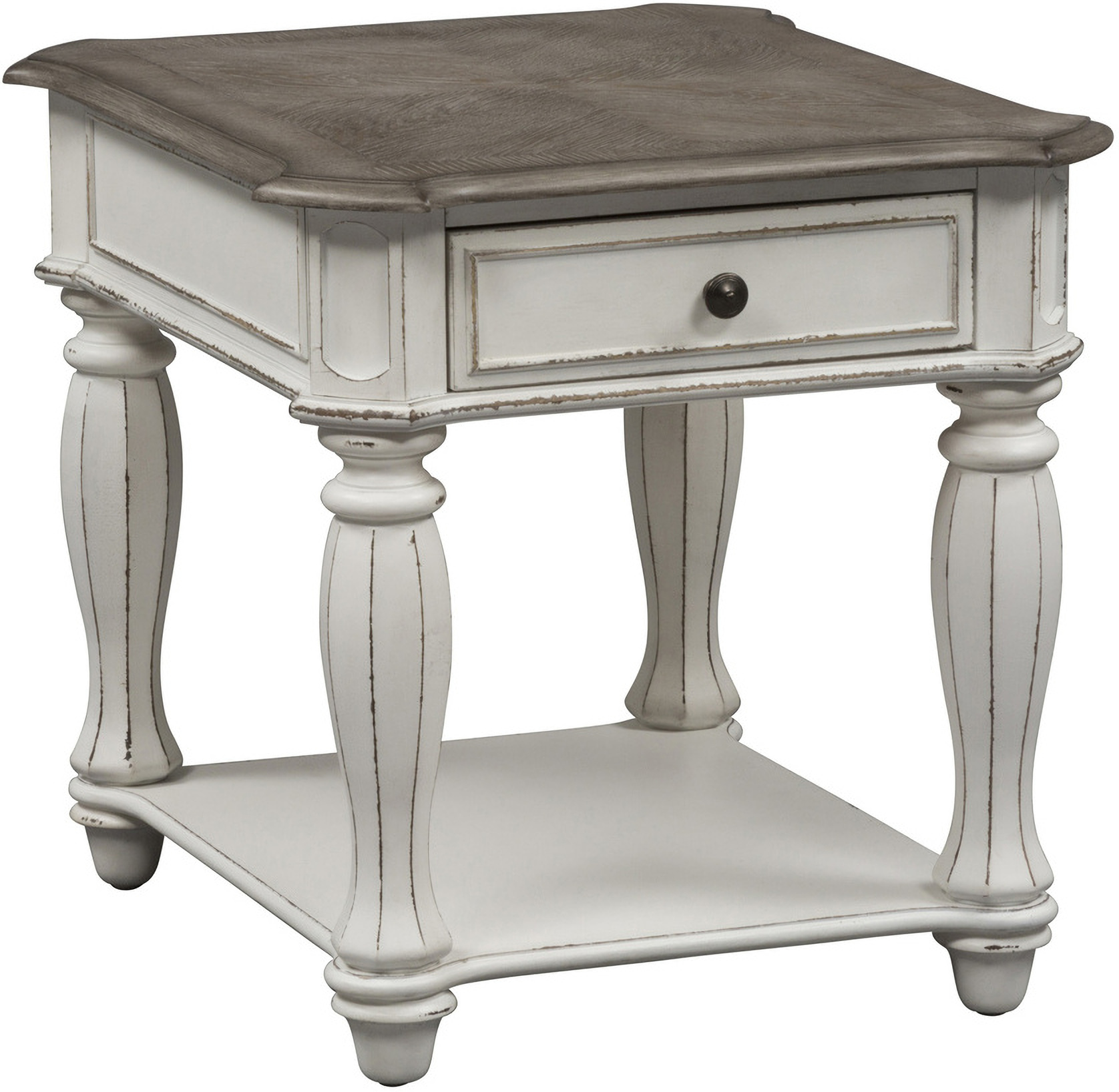Liberty magnolia manor antique store white end table
