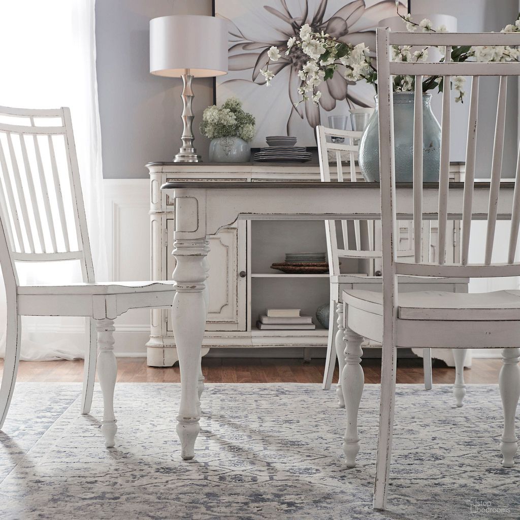 Magnolia Manor Ladderback Swivel Barstool Set of 2 In White