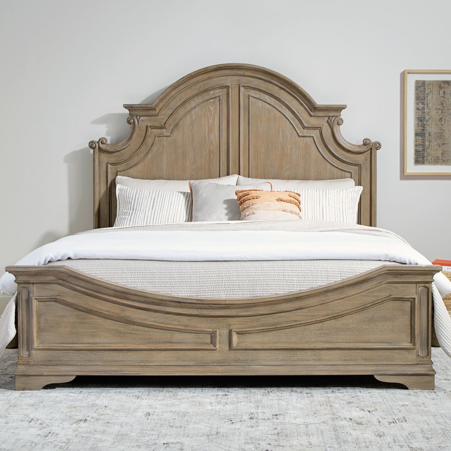 Magnolia Manor Queen Panel Bed In Weathered Bisque