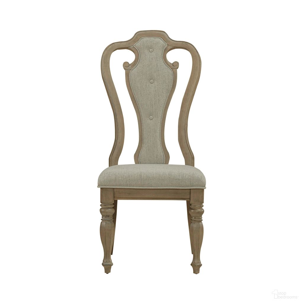 The appearance of Magnolia Manor Splat Back Upholstered Side Chair Set of 2 In Weathered Bisque designed by Liberty in the traditional interior design. This bisque piece of furniture was selected by 1StopBedrooms from Magnolia Manor Collection to add a touch of cosiness and style into your home. Sku: 244N-C2501S. Material: Poplar. Chair Type: Side Chair.