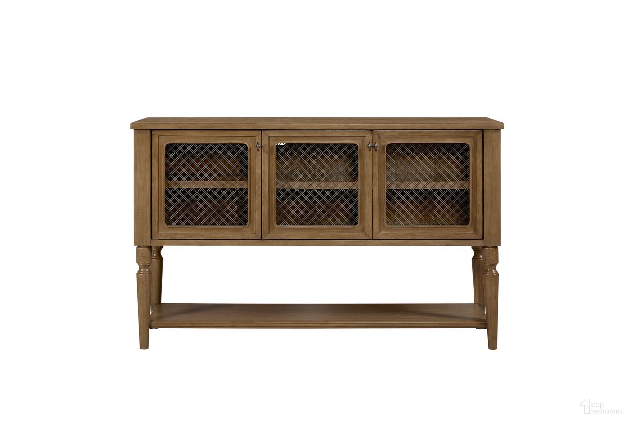 The appearance of Magnolia Server with Mesh Door Front In Almond designed by Bernell in the transitional interior design. This almond piece of furniture  was selected by 1StopBedrooms from Magnolia Collection to add a touch of cosiness and style into your home. Sku: 3400-525-A. Material: Hickory.