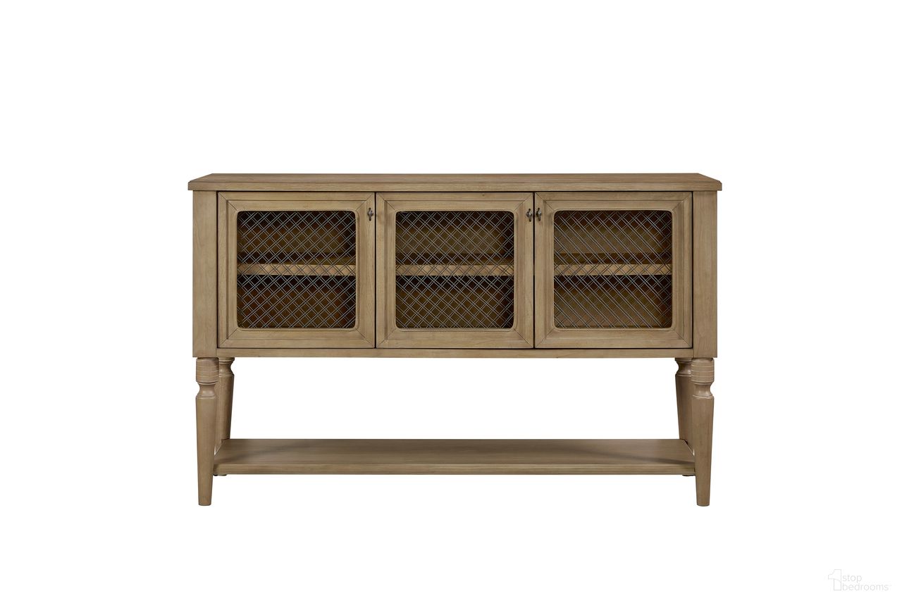 The appearance of Magnolia Sever with Mesh Door Fronts In Cashew designed by Bernell in the transitional interior design. This cashew piece of furniture was selected by 1StopBedrooms from Magnolia Collection to add a touch of cosiness and style into your home. Sku: 3400-525-C. Material: Hickory.