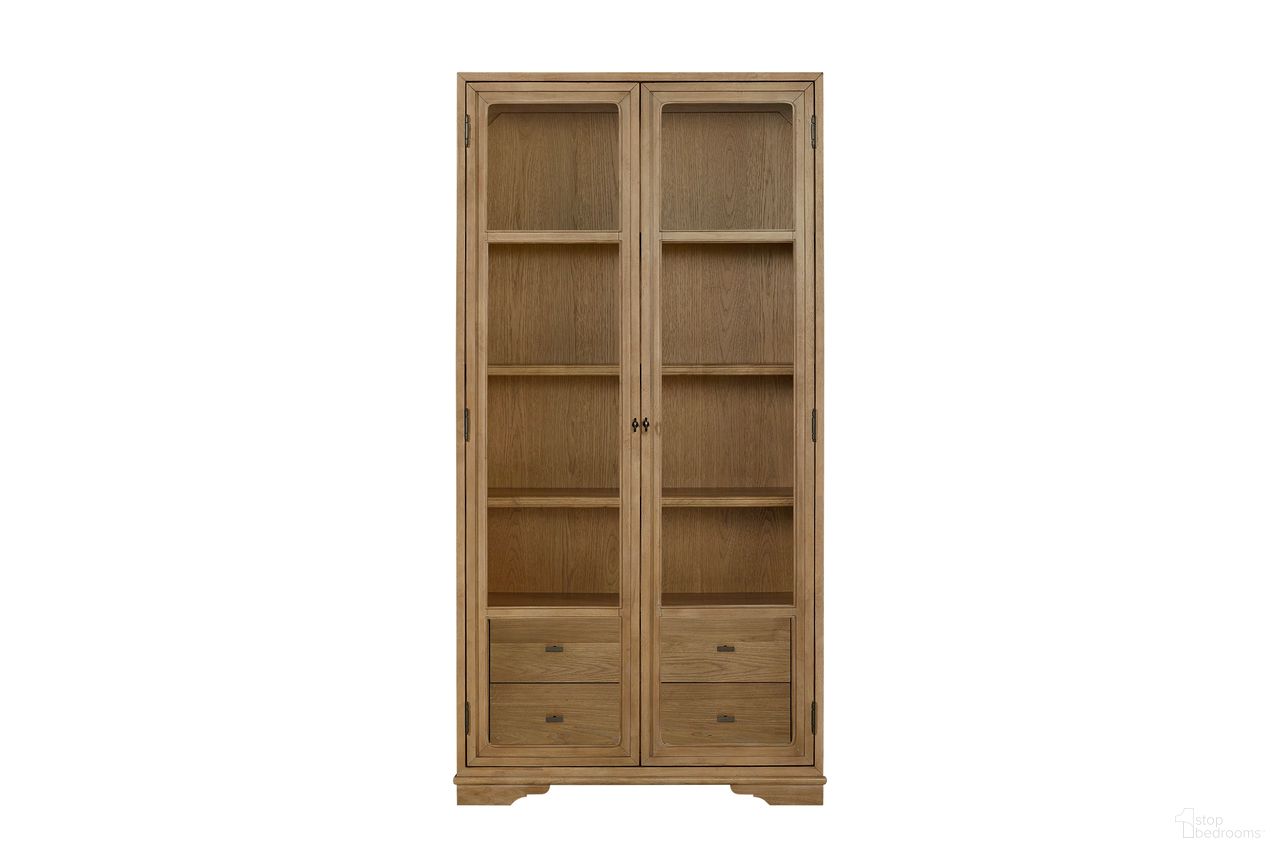 The appearance of Magnolia Tall Display Cabinet In Cashew designed by Bernell in the transitional interior design. This cashew piece of furniture was selected by 1StopBedrooms from Magnolia Collection to add a touch of cosiness and style into your home. Sku: 3400-072-C. Material: Hickory.