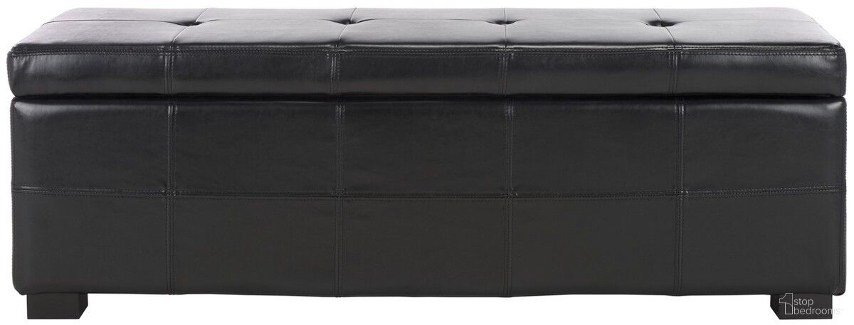 The appearance of Maiden Black 47 x 18 Inch Tufted Storage Bench designed by Safavieh in the modern / contemporary interior design. This black piece of furniture  was selected by 1StopBedrooms from Maiden Collection to add a touch of cosiness and style into your home. Sku: HUD8229B. Material: Wood.