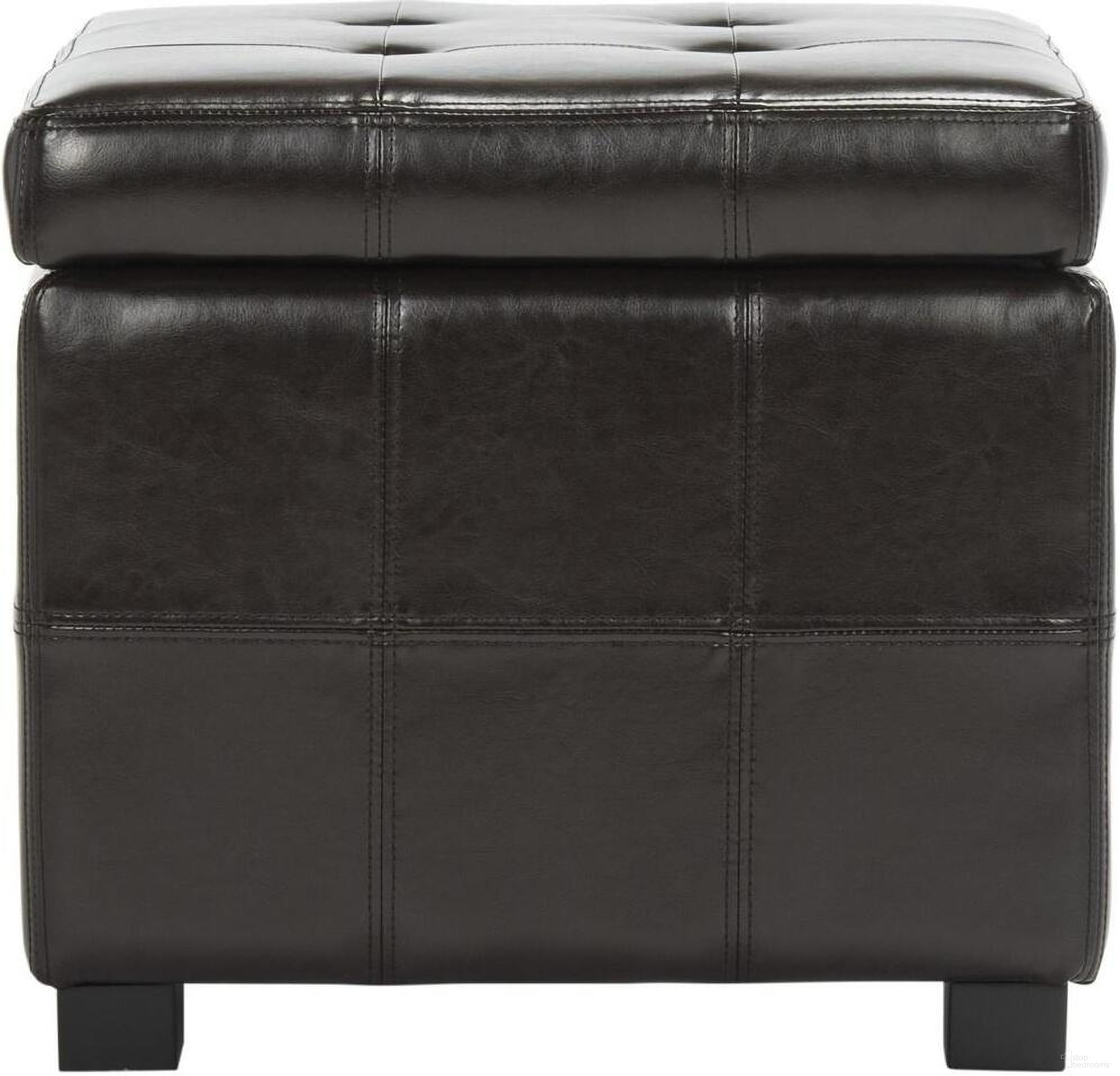 Maiden Brown and Black 18 Inch Square Tufted Ottoman