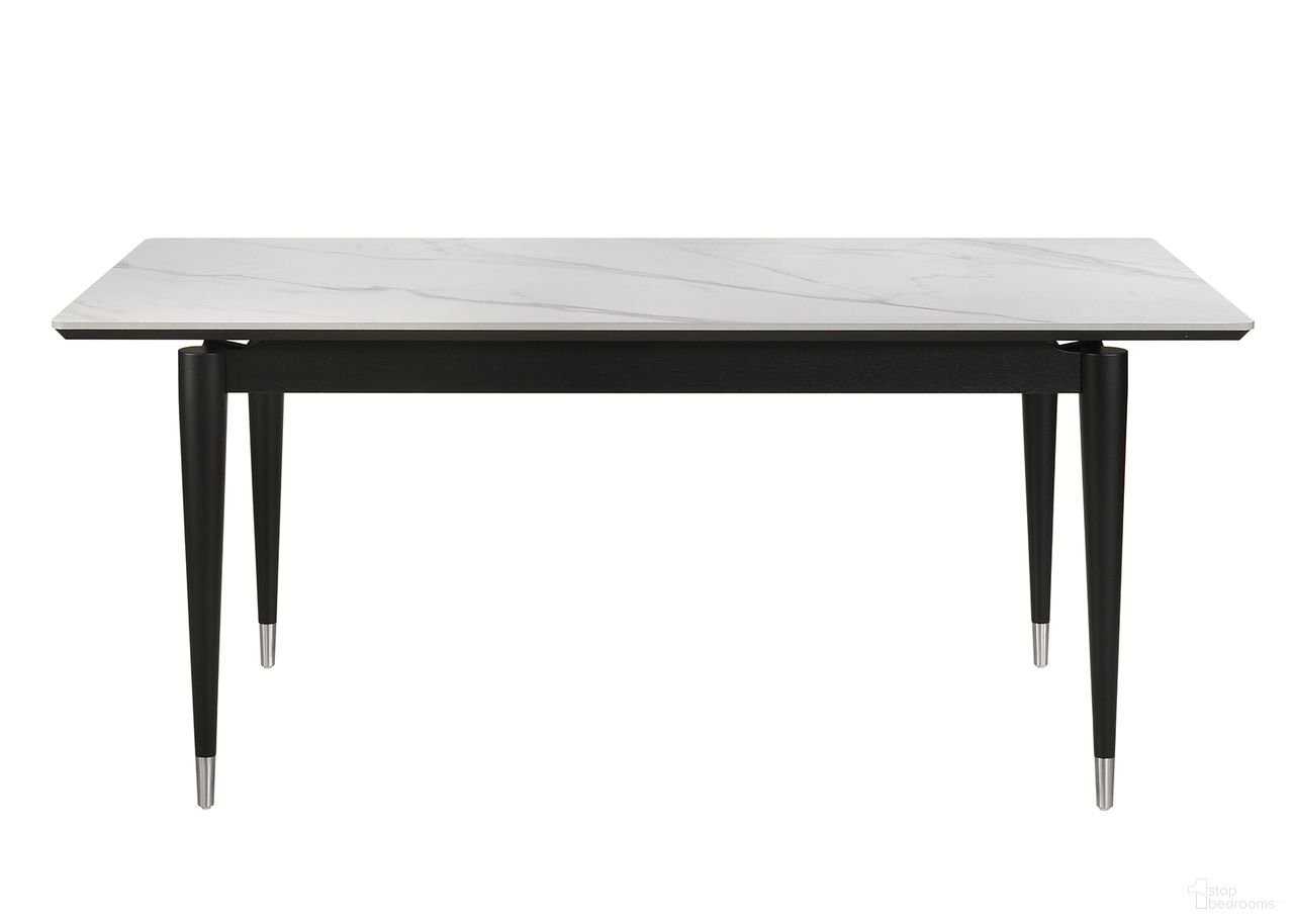 The appearance of Maidstone Dining Table In Black and White designed by Furniture of America in the modern / contemporary interior design. This black/white piece of furniture was selected by 1StopBedrooms from Maidstone Collection to add a touch of cosiness and style into your home. Sku: FM32001BK-T. Table Base Style: Legs. Material: Stone. Table Top Shape: Rectangular. Size: 35" x 70".