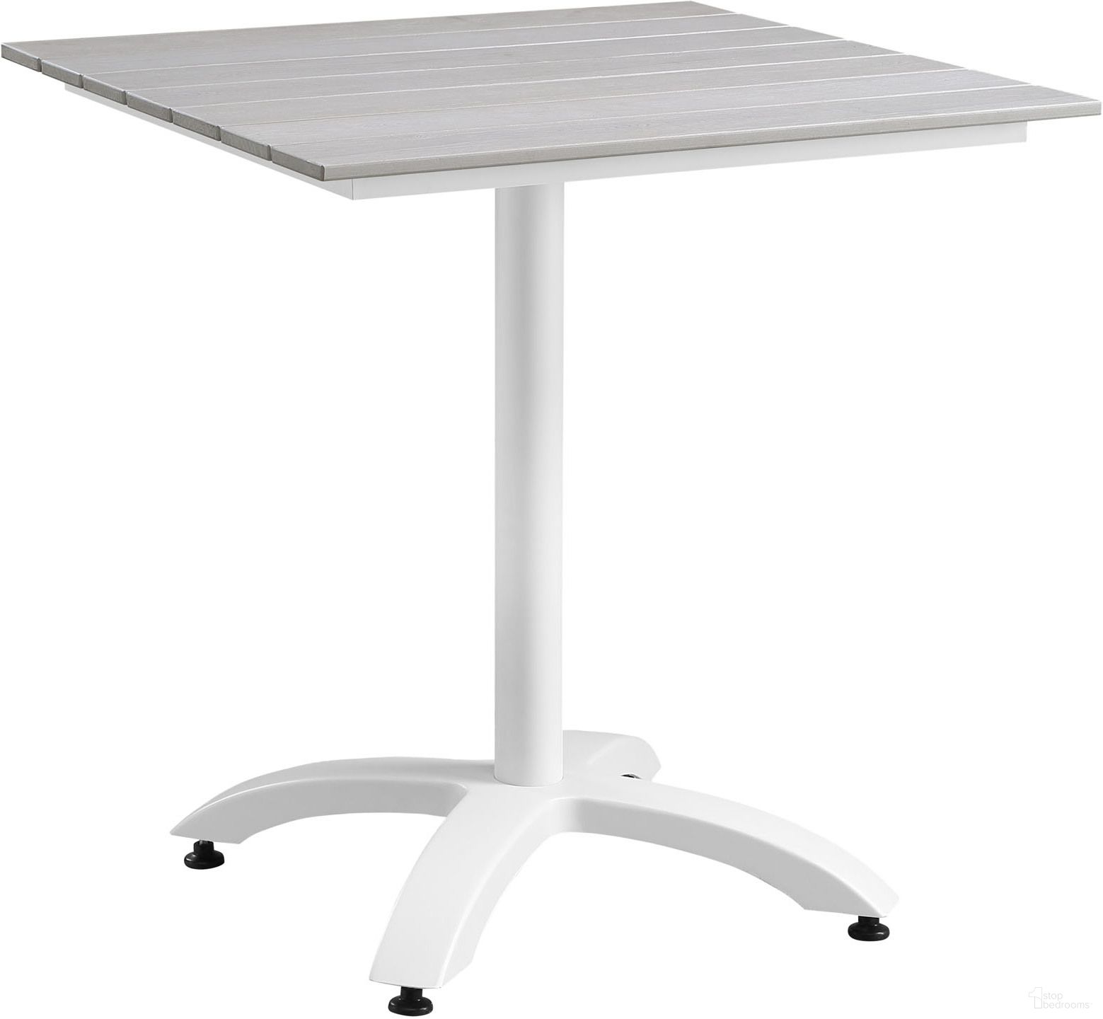The appearance of Maine White Light Gray 28 Inch Outdoor Patio Dining Table designed by Modway in the modern / contemporary interior design. This white light gray piece of furniture was selected by 1StopBedrooms from Maine Collection to add a touch of cosiness and style into your home. Sku: EEI-1514-WHI-LGR. Table Top Shape: Square. Material: Wood.