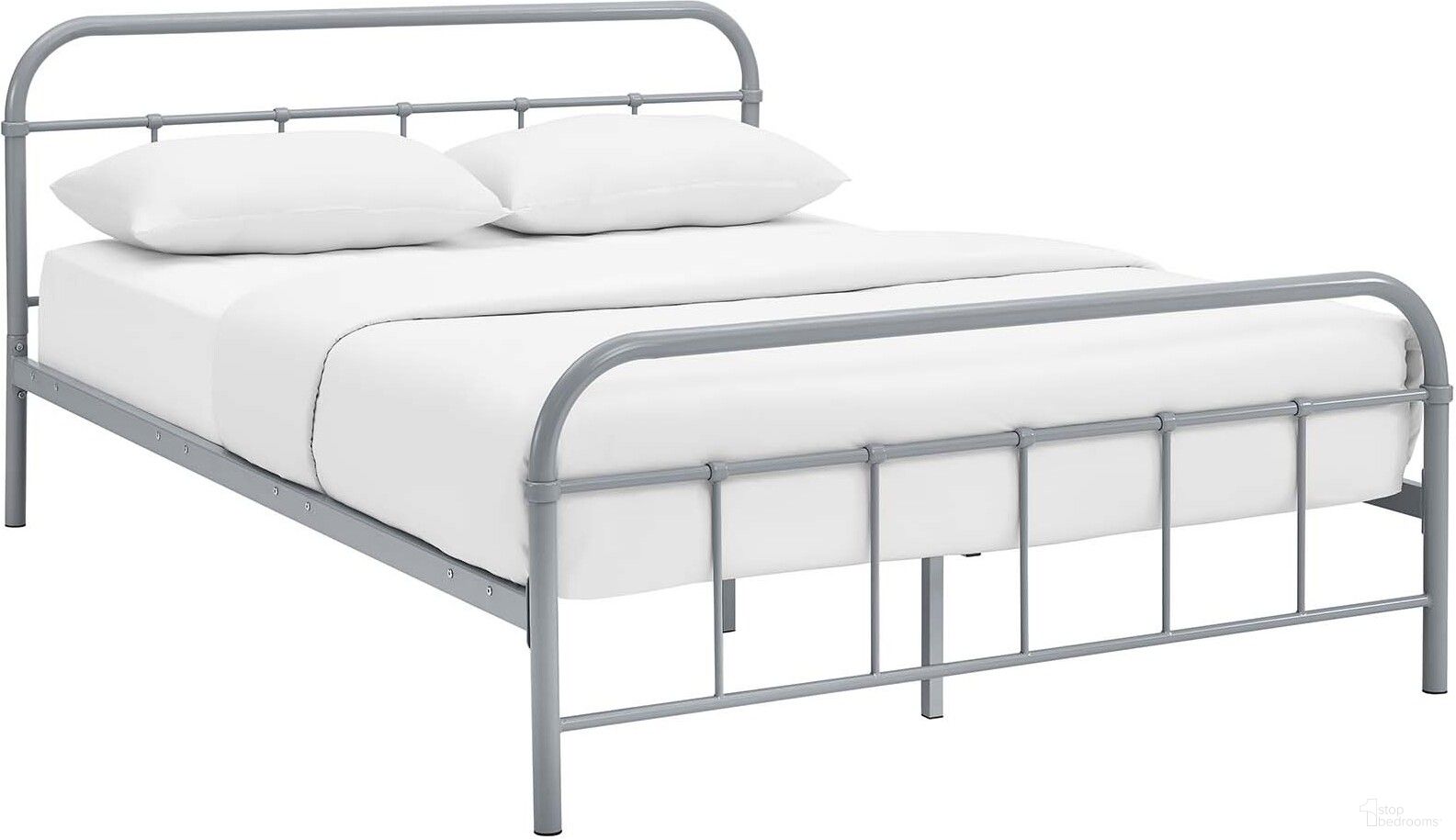 The appearance of Maisie Gray Queen Stainless Steel Bed Frame designed by Modway in the modern / contemporary interior design. This gray piece of furniture  was selected by 1StopBedrooms from Maisie Collection to add a touch of cosiness and style into your home. Sku: MOD-5533-GRY-1;MOD-5533-GRY-2. Material: Steel. Bed Size: Queen.
