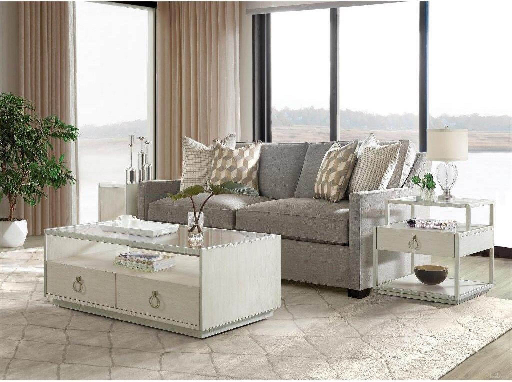 The appearance of Maisie Rectangular Coffee Table designed by Riverside Furniture in the glam interior design. This champagne piece of furniture was selected by 1StopBedrooms from Maisie Collection to add a touch of cosiness and style into your home. Sku: 50202. Material: Wood.