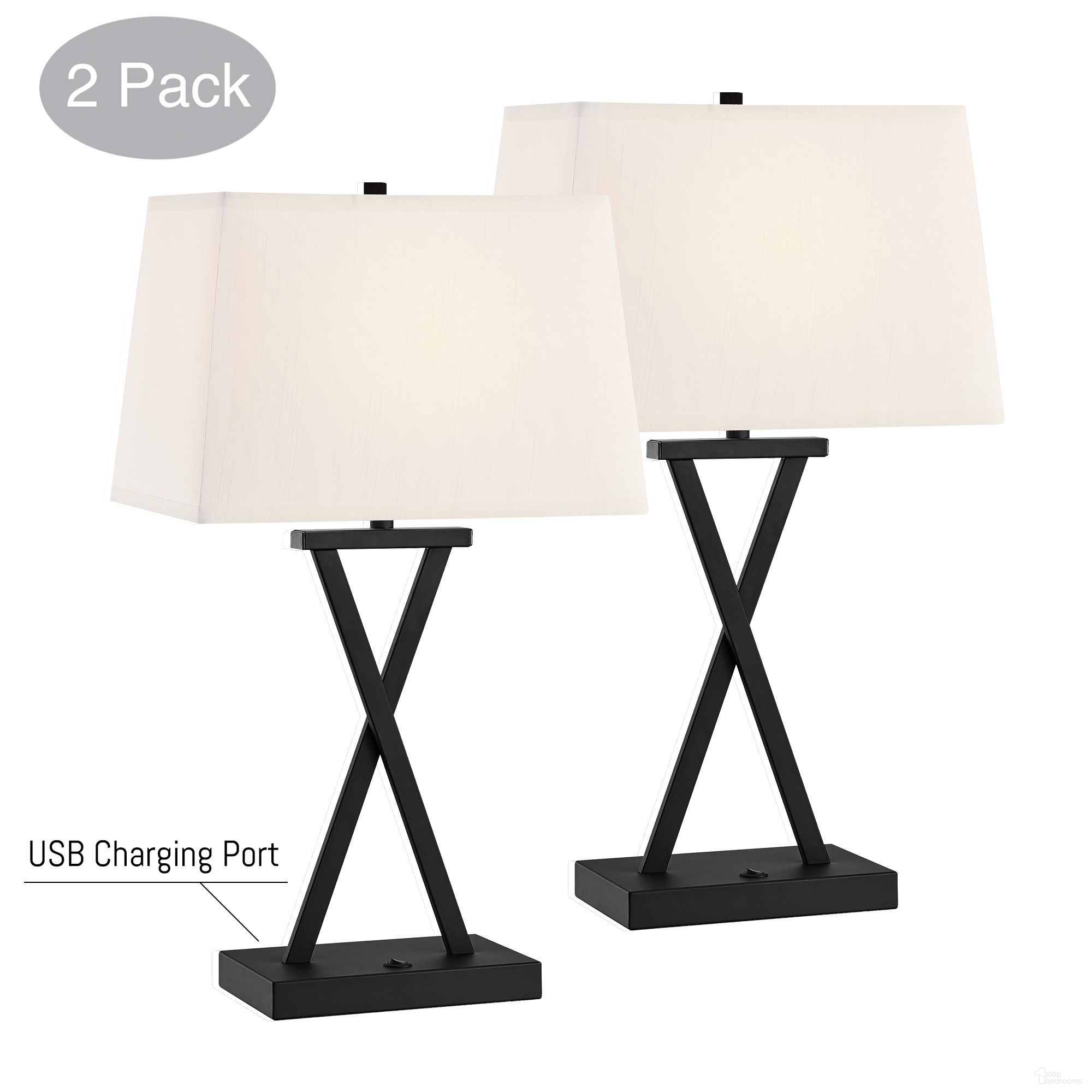 Maisie Table Lamp Set of 2 In Black