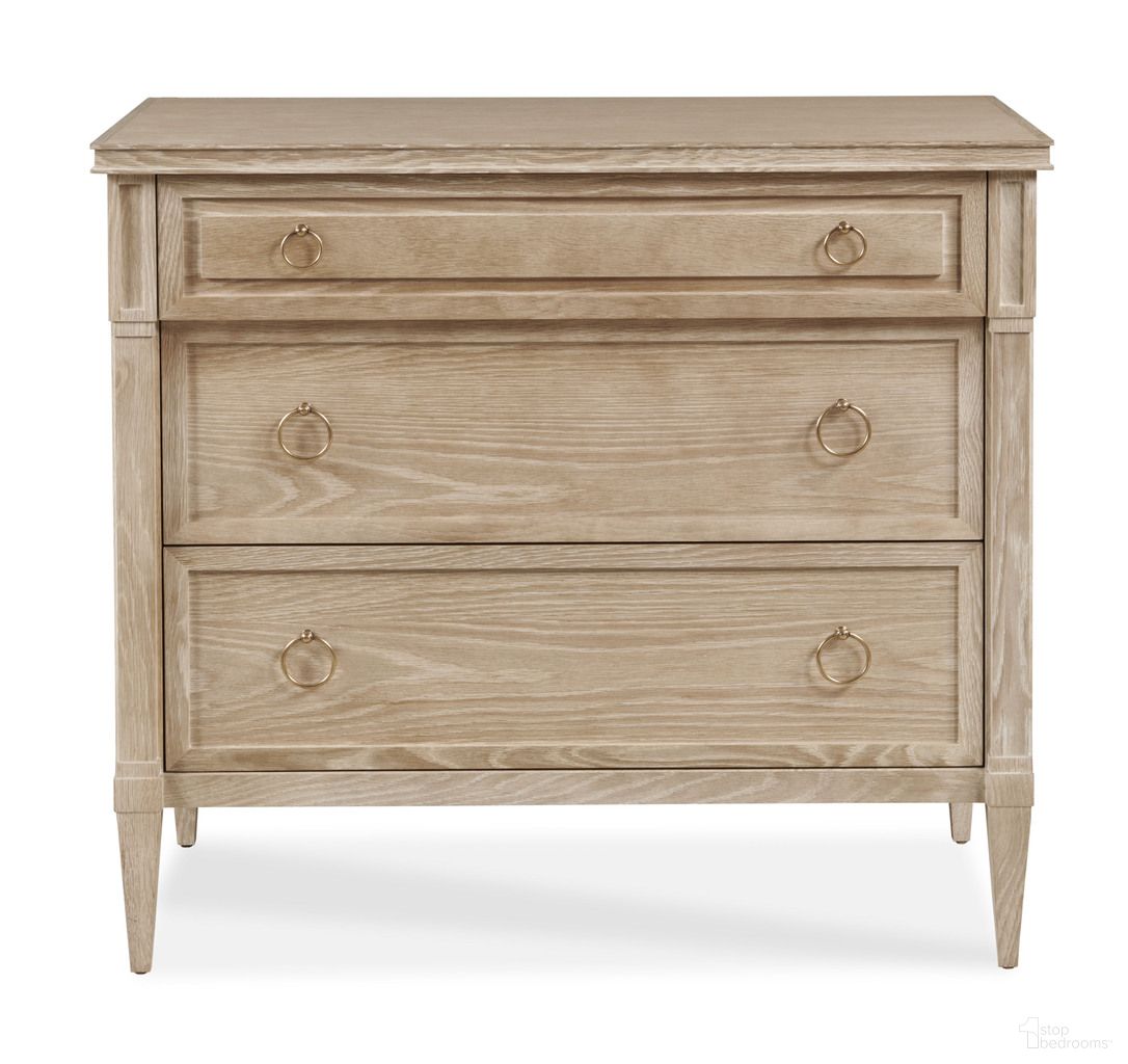 The appearance of Maison '47 Stocked Wood Top Drawer Chest In Natural designed by Century Furniture in the transitional interior design. This natural piece of furniture was selected by 1StopBedrooms from Maison '47 Collection to add a touch of cosiness and style into your home. Sku: 89A-202-V1. Material: Oak Veneer.