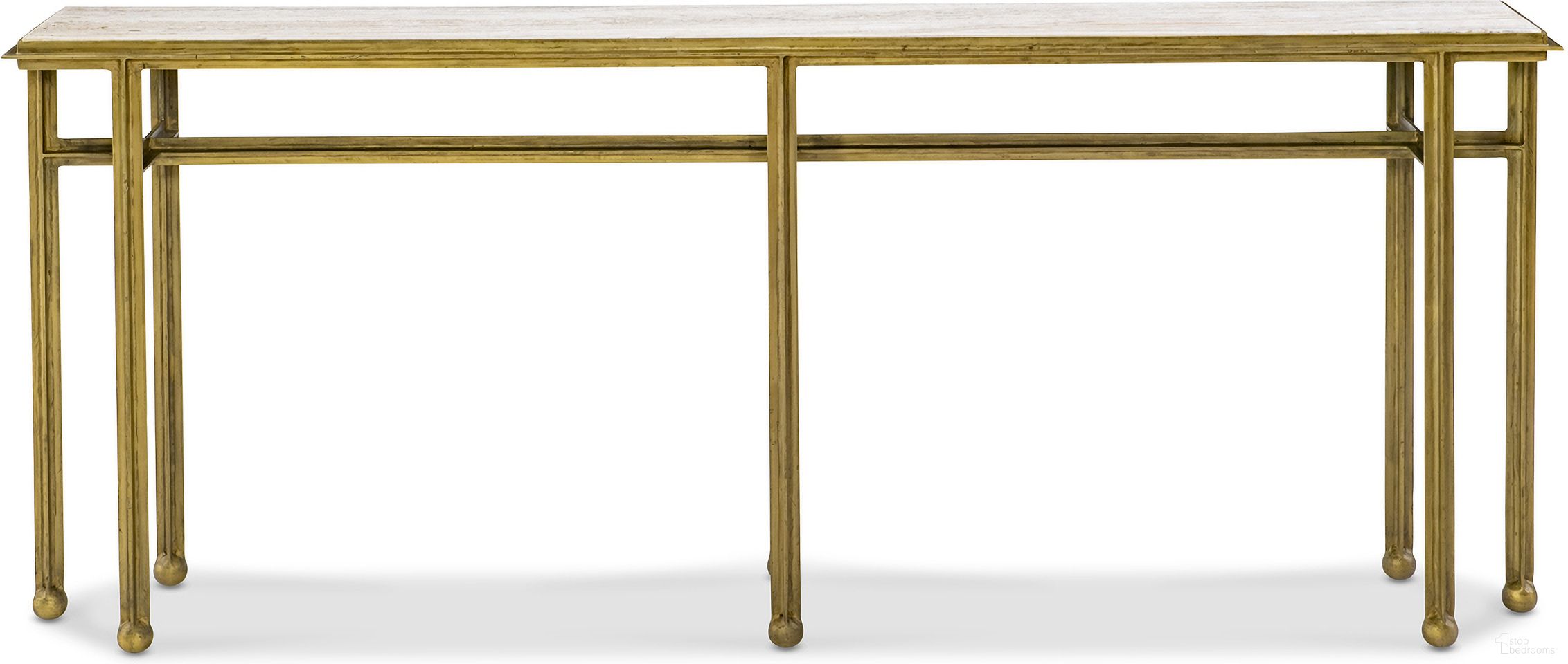 The appearance of Axel Console In Gold designed by Maitland-Smith in the transitional interior design. This gold piece of furniture was selected by 1StopBedrooms from Maitland Smith Collection to add a touch of cosiness and style into your home. Sku: 8561-34. Material: Granite.