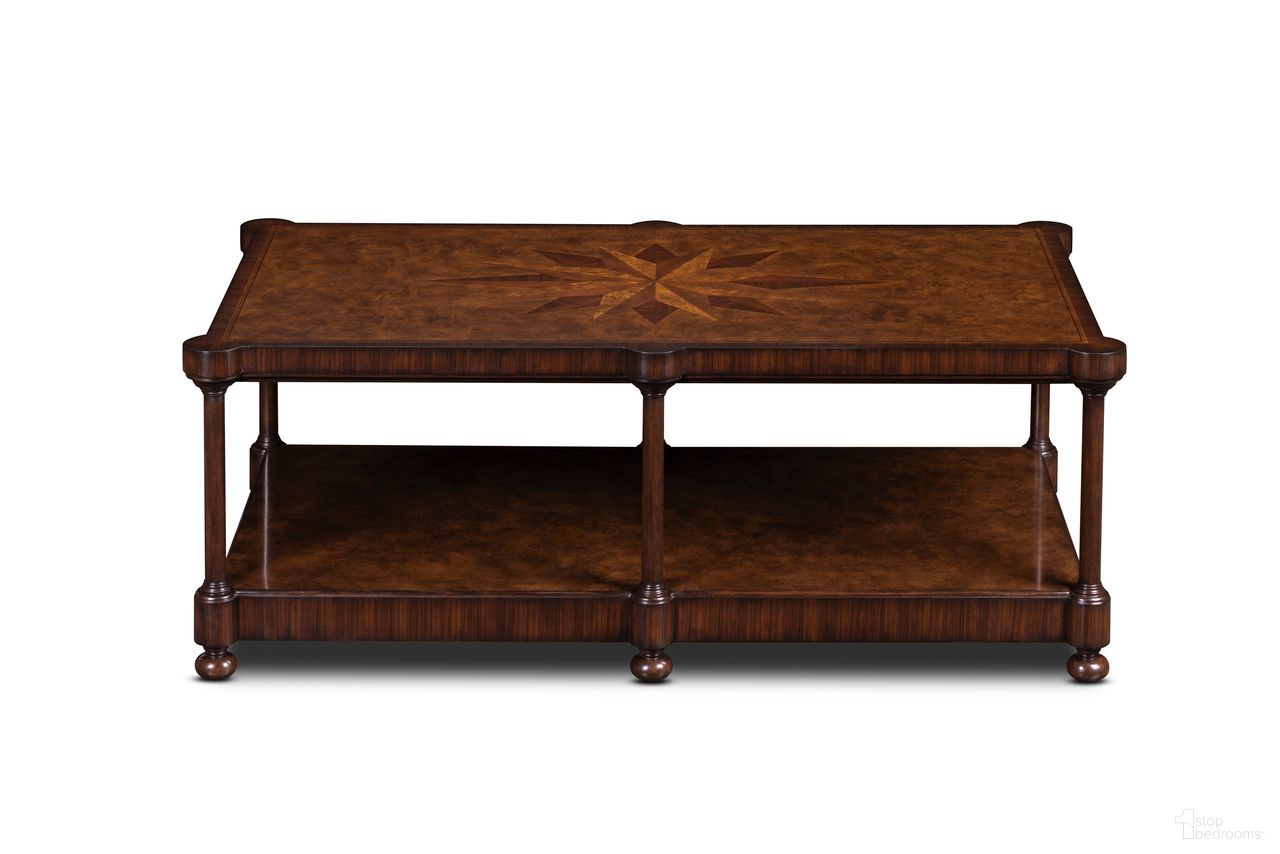 The appearance of Cameron Cocktail Table Rectangular In Brown designed by Maitland-Smith in the traditional interior design. This brown piece of furniture was selected by 1StopBedrooms from Maitland Smith Collection to add a touch of cosiness and style into your home. Sku: 8551-33. Material: Wood.