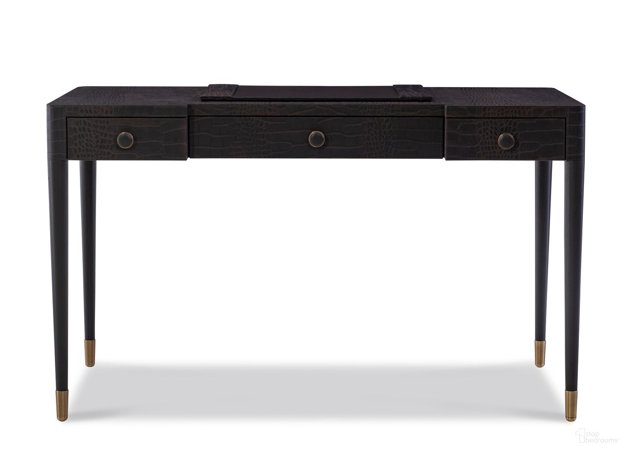 The appearance of Diaz Desk In Brown designed by Maitland-Smith in the transitional interior design. This brown piece of furniture  was selected by 1StopBedrooms from Maitland Smith Collection to add a touch of cosiness and style into your home. Sku: 8652-55. Material: Faux Leather.
