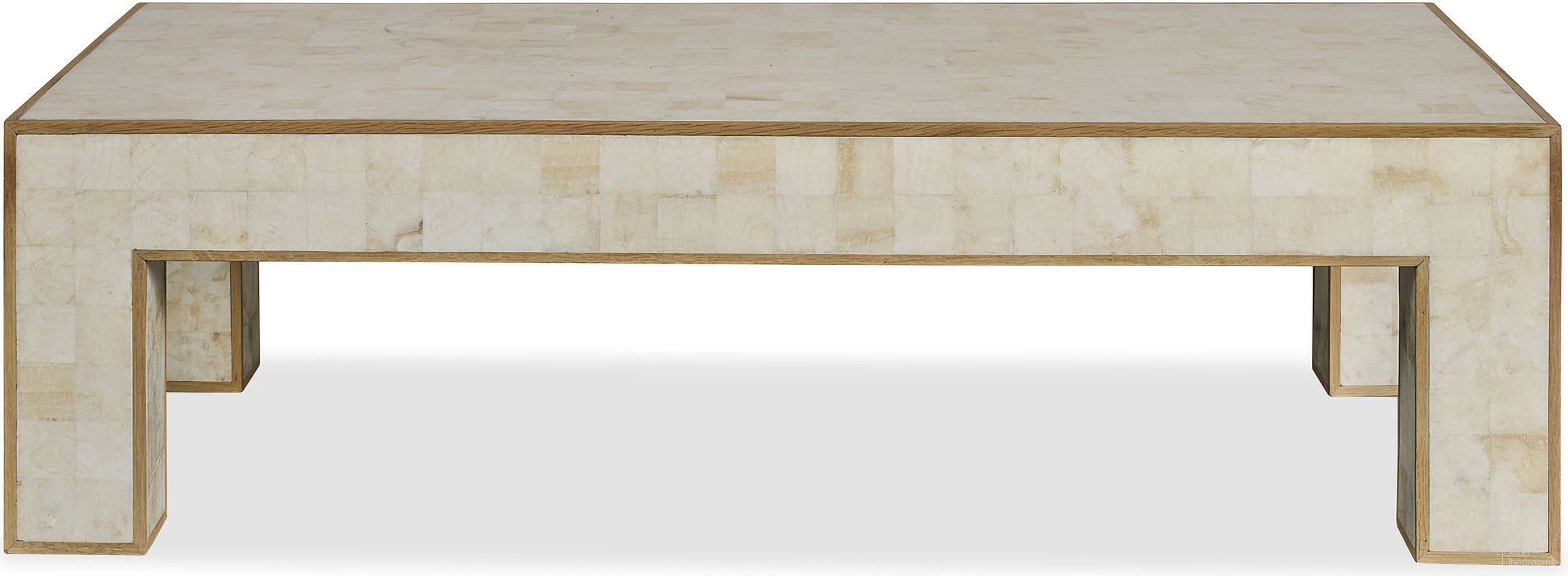 The appearance of Freyja Cocktail Table In Cream designed by Maitland-Smith in the modern / contemporary interior design. This cream piece of furniture was selected by 1StopBedrooms from Maitland Smith Collection to add a touch of cosiness and style into your home. Sku: 8431-33. Material: Stone.