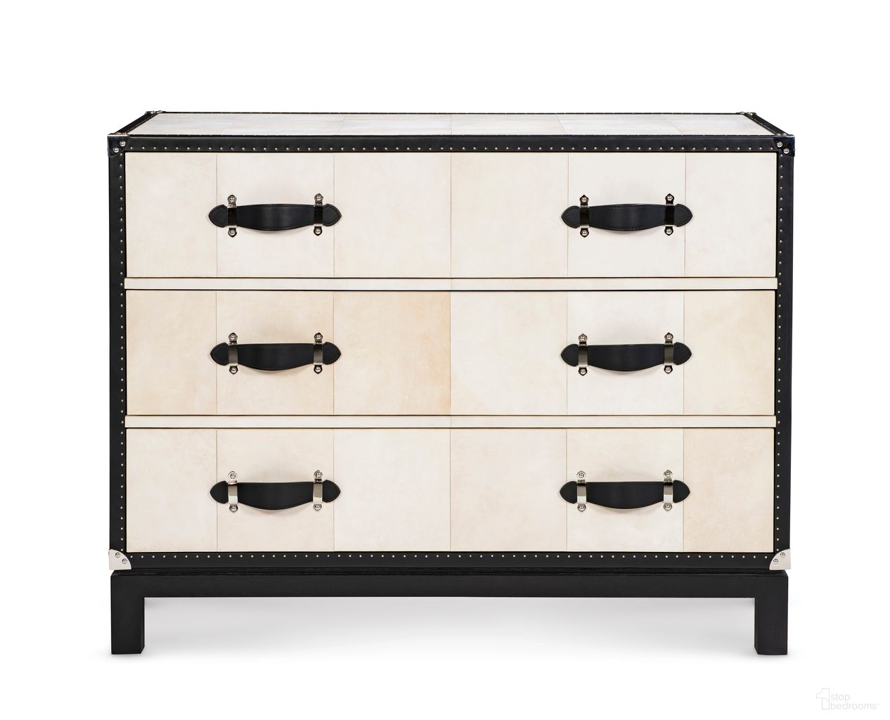 The appearance of Hawkins Chest In Cream designed by Maitland-Smith in the transitional interior design. This cream piece of furniture  was selected by 1StopBedrooms from Maitland Smith Collection to add a touch of cosiness and style into your home. Sku: 8486-50. Material: Wood.