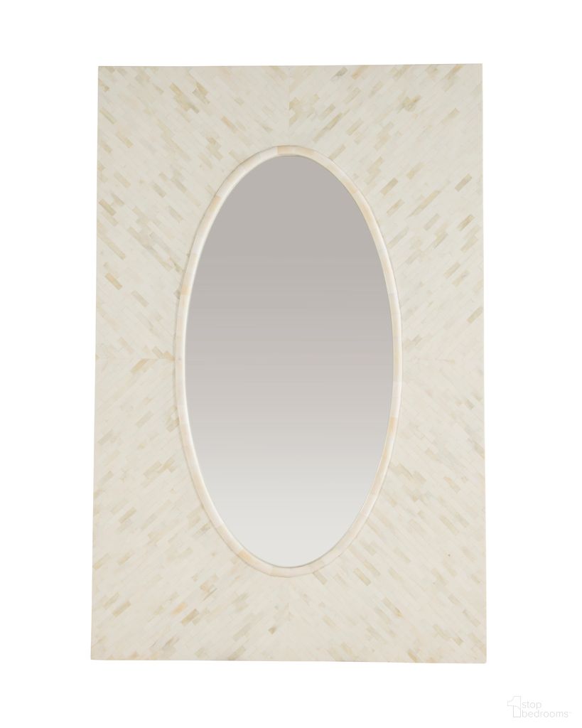 Large Bone Mirror In Cream
