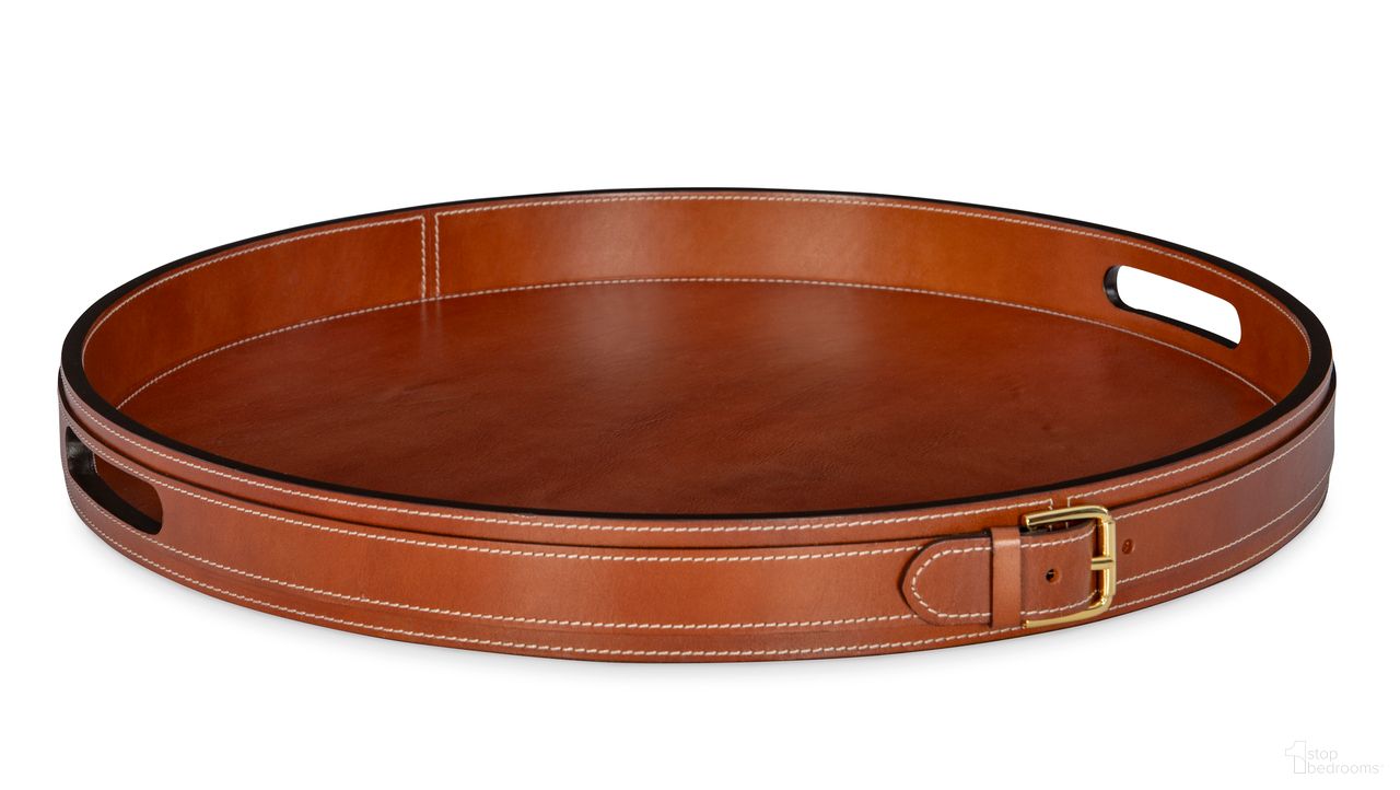 The appearance of Leather Buckle Tray In Brown designed by Maitland-Smith in the transitional interior design. This brown piece of furniture was selected by 1StopBedrooms from Maitland Smith Collection to add a touch of cosiness and style into your home. Sku: 8552-25. Material: Genuine Leather.