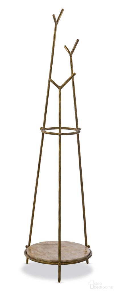The appearance of Oswald Coat Hanger In Brass designed by Maitland-Smith in the transitional interior design. This brass piece of furniture  was selected by 1StopBedrooms from Maitland Smith Collection to add a touch of cosiness and style into your home. Sku: 8633-13. Material: Iron.