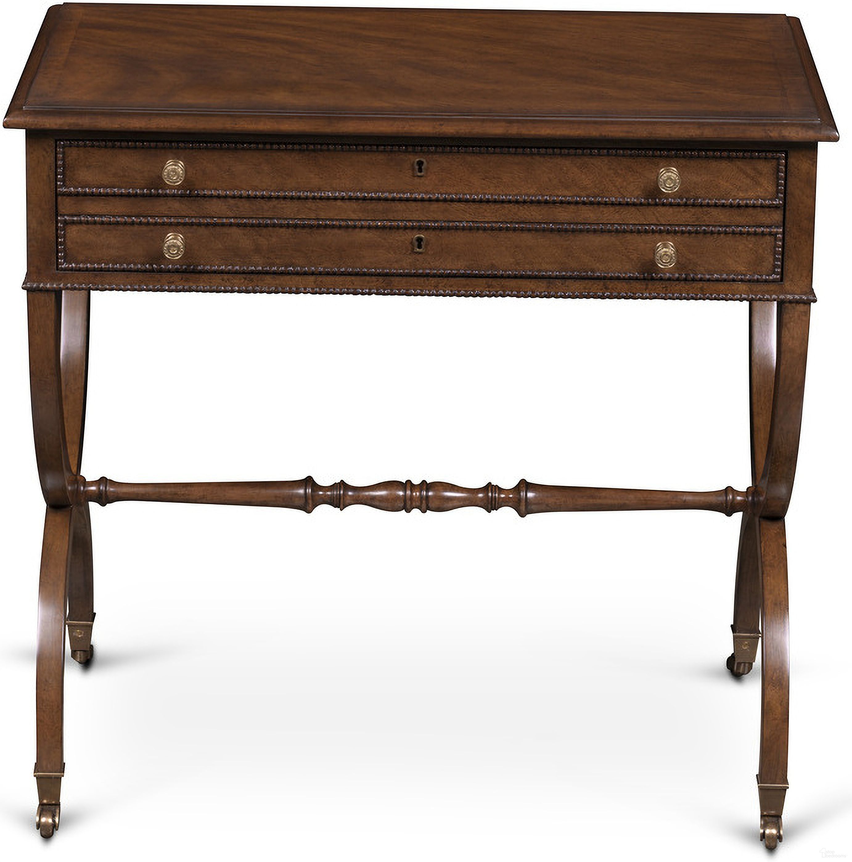 The appearance of Sewing Table In Brown designed by Maitland-Smith in the traditional interior design. This brown piece of furniture was selected by 1StopBedrooms from Maitland Smith Collection to add a touch of cosiness and style into your home. Sku: 8638-32. Material: Wood.