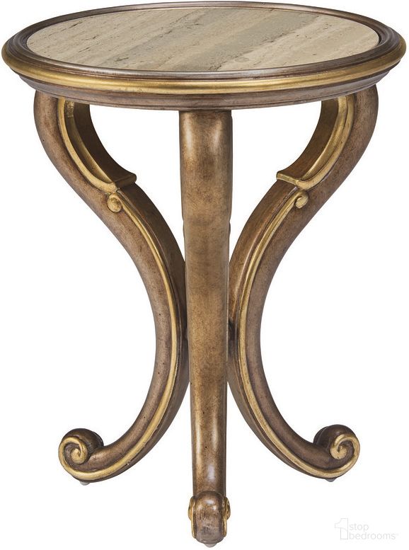 Majorca Chairside Table In Pompeii and Silver