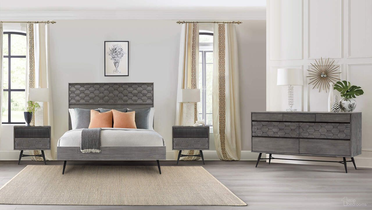 The appearance of Makena 4-Piece Queen Bedroom Set In Gray Acacia Wood designed by Armen Living in the modern / contemporary interior design. This natural piece of furniture was selected by 1StopBedrooms from Makena Collection to add a touch of cosiness and style into your home. Sku: LCMKBDTGQNBX1;LCMKBDTGQNBX2;LCMKBDTGQNBX3;LCMKLATG;LCMKLATG;LCMKDRTG. Bed Type: Platform Bed. Material: Wood. Bed Size: Queen.