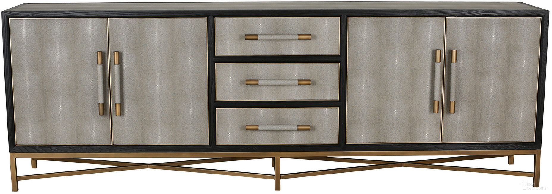The appearance of Mako Large Sideboard In Grey designed by Moes Home in the modern / contemporary interior design. This grey piece of furniture  was selected by 1StopBedrooms from Mako Collection to add a touch of cosiness and style into your home. Sku: VL-1061-15. Material: Polyurethane.