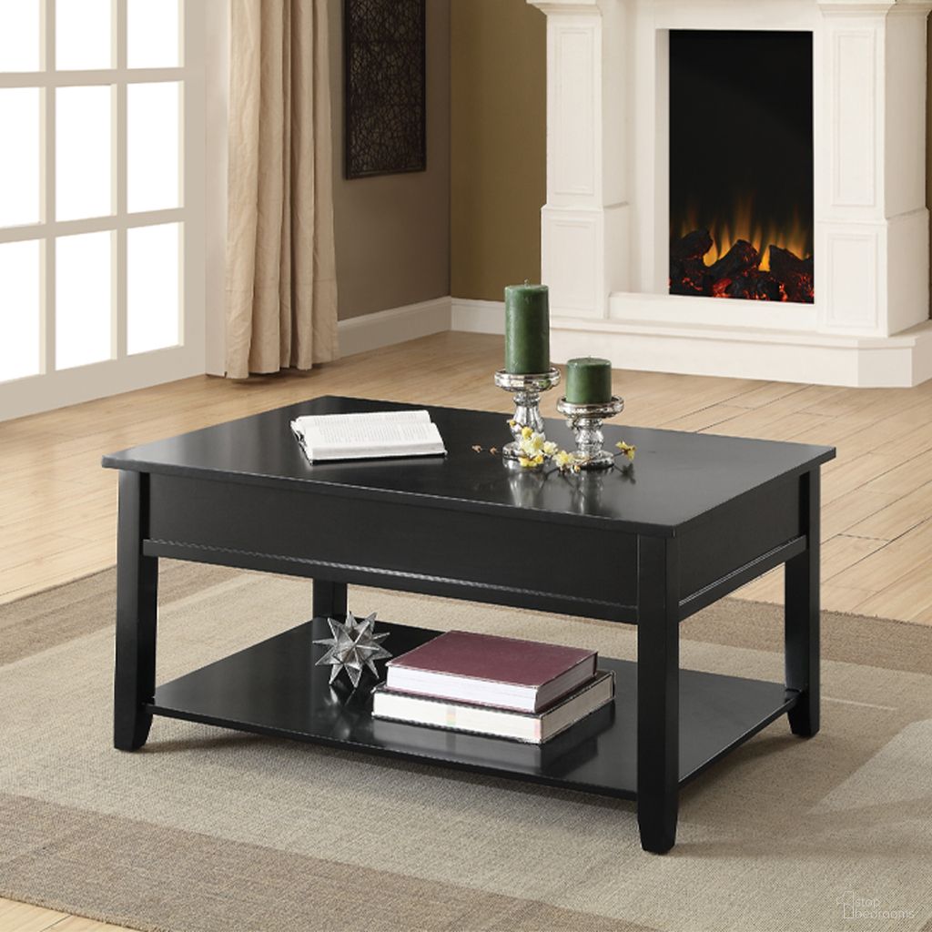 The appearance of Malachi Black Lift Top Coffee Table designed by ACME in the modern / contemporary interior design. This black piece of furniture was selected by 1StopBedrooms from Malachi Collection to add a touch of cosiness and style into your home. Sku: 82950. Material: Wood.