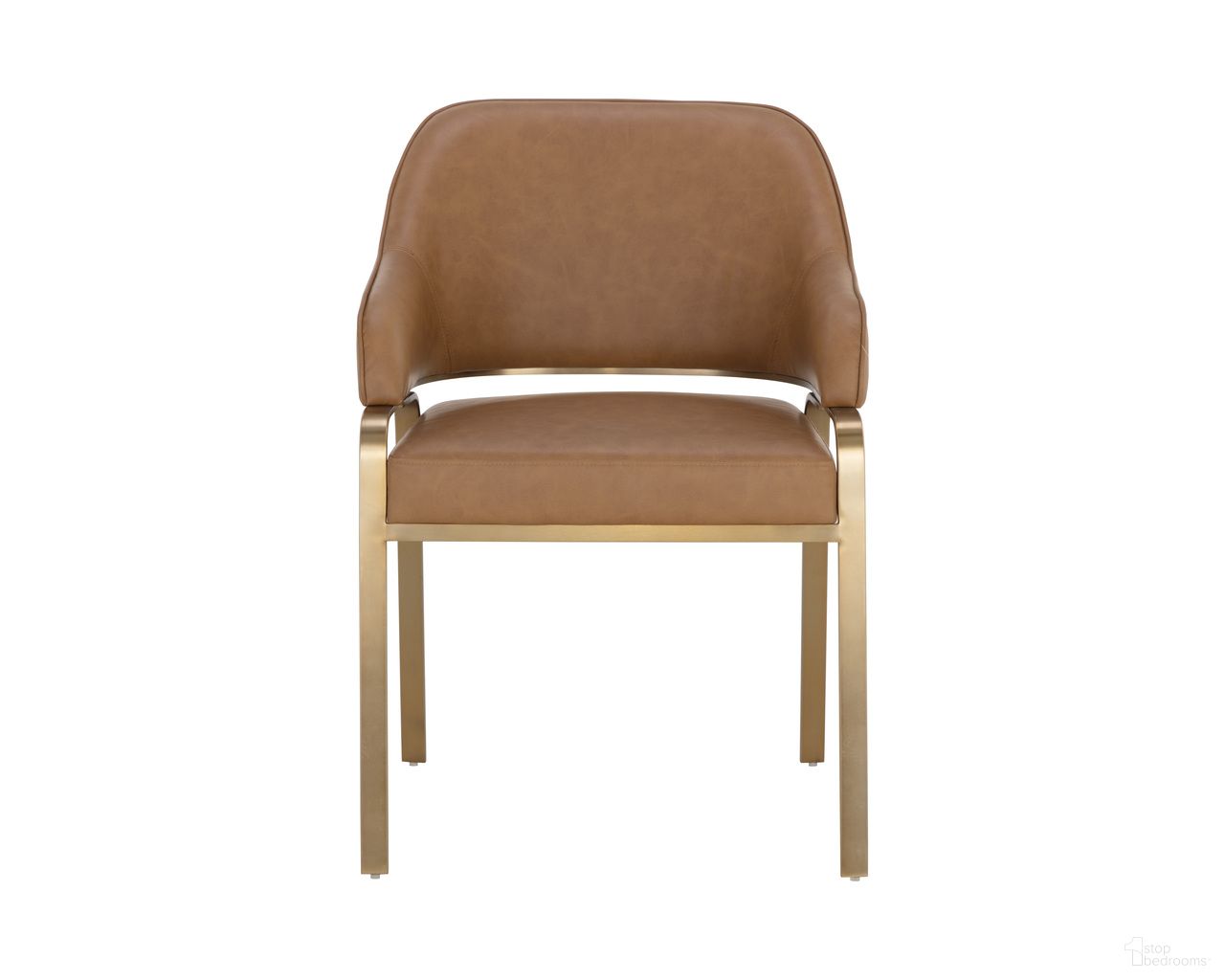 Malachi Dining Armchair In Milliken Cognac
