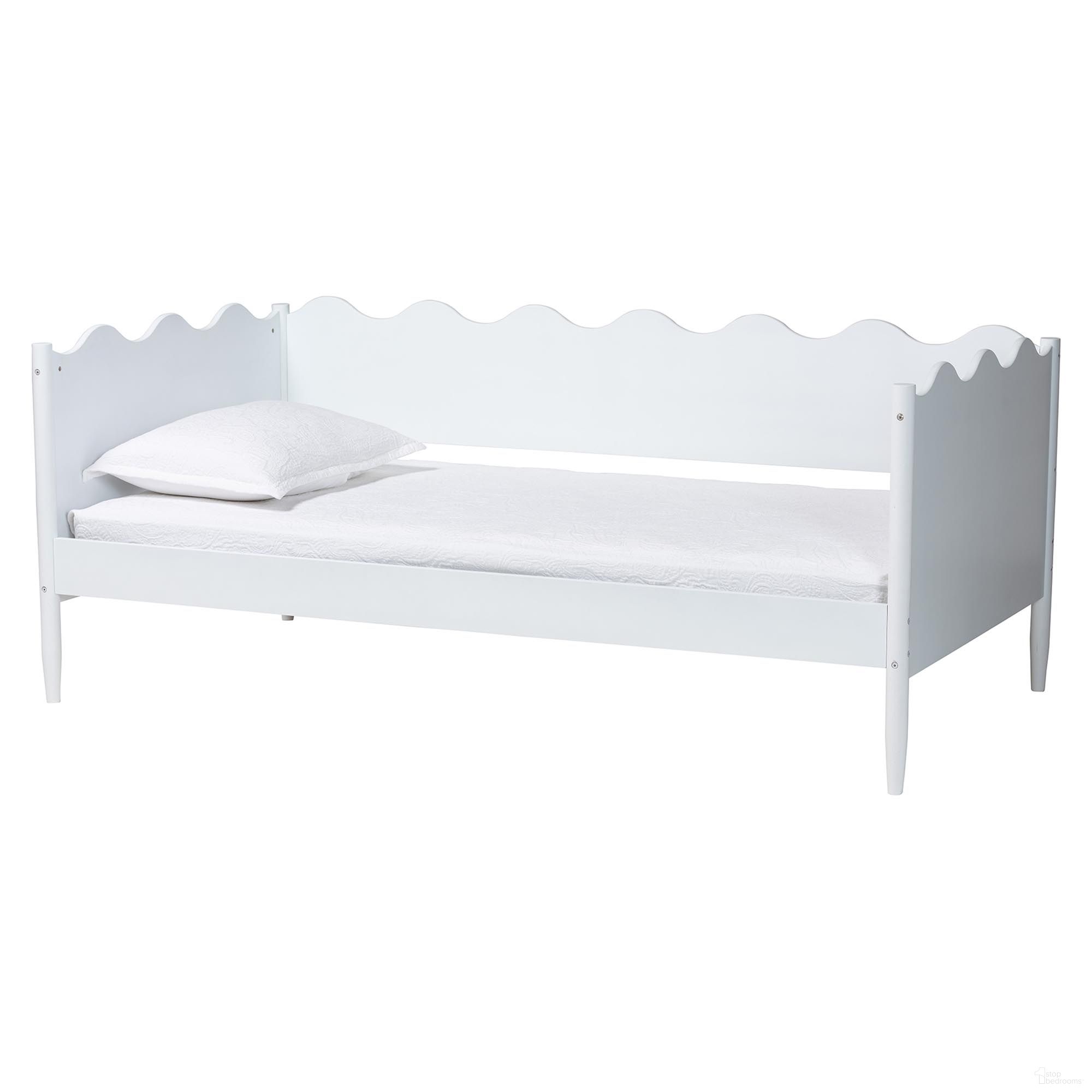 The appearance of Malaya Wood Full Daybed with Scalloped Edges In White designed by Baxton Studio in the modern / contemporary interior design. This white piece of furniture was selected by 1StopBedrooms from Malaya Collection to add a touch of cosiness and style into your home. Sku: MG0239-1-White-Daybed-Full. Bed Type: Daybed. Bed Size: Full. Material: Solid Rubberwood.