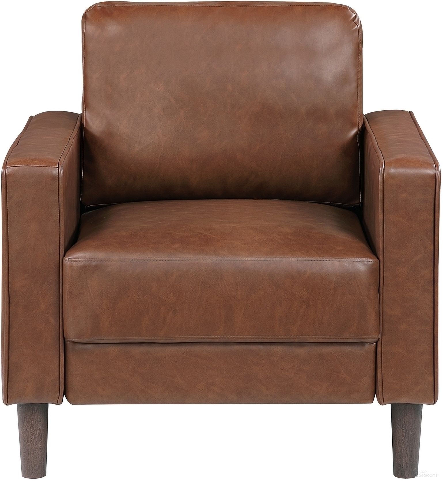 The appearance of Malcolm Chair In Chocolate designed by Homelegance in the modern / contemporary interior design. This chocolate piece of furniture was selected by 1StopBedrooms from Malcolm Collection to add a touch of cosiness and style into your home. Sku: 9203CHC-1. Material: Faux Leather.
