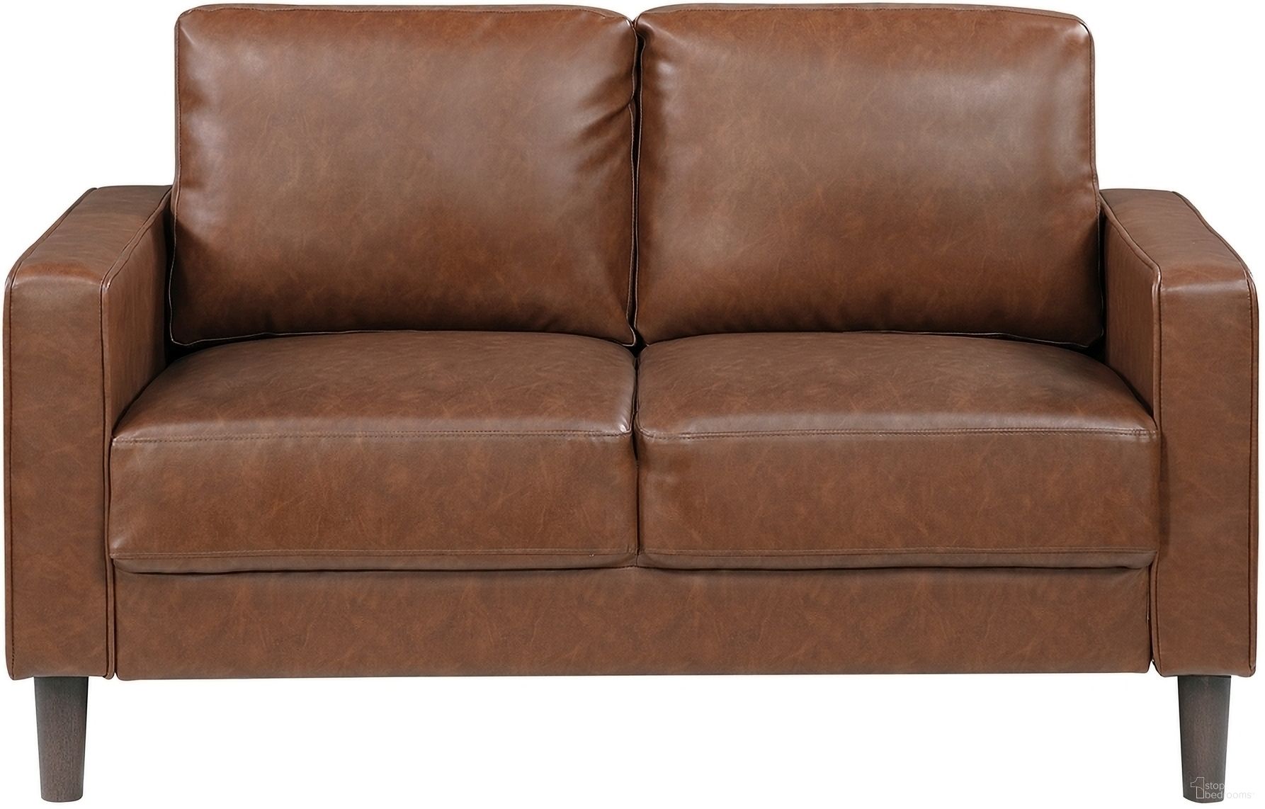 The appearance of Malcolm Loveseat In Chocolate designed by Homelegance in the modern / contemporary interior design. This chocolate piece of furniture was selected by 1StopBedrooms from Malcolm Collection to add a touch of cosiness and style into your home. Sku: 9203CHC-2. Material: Faux Leather.