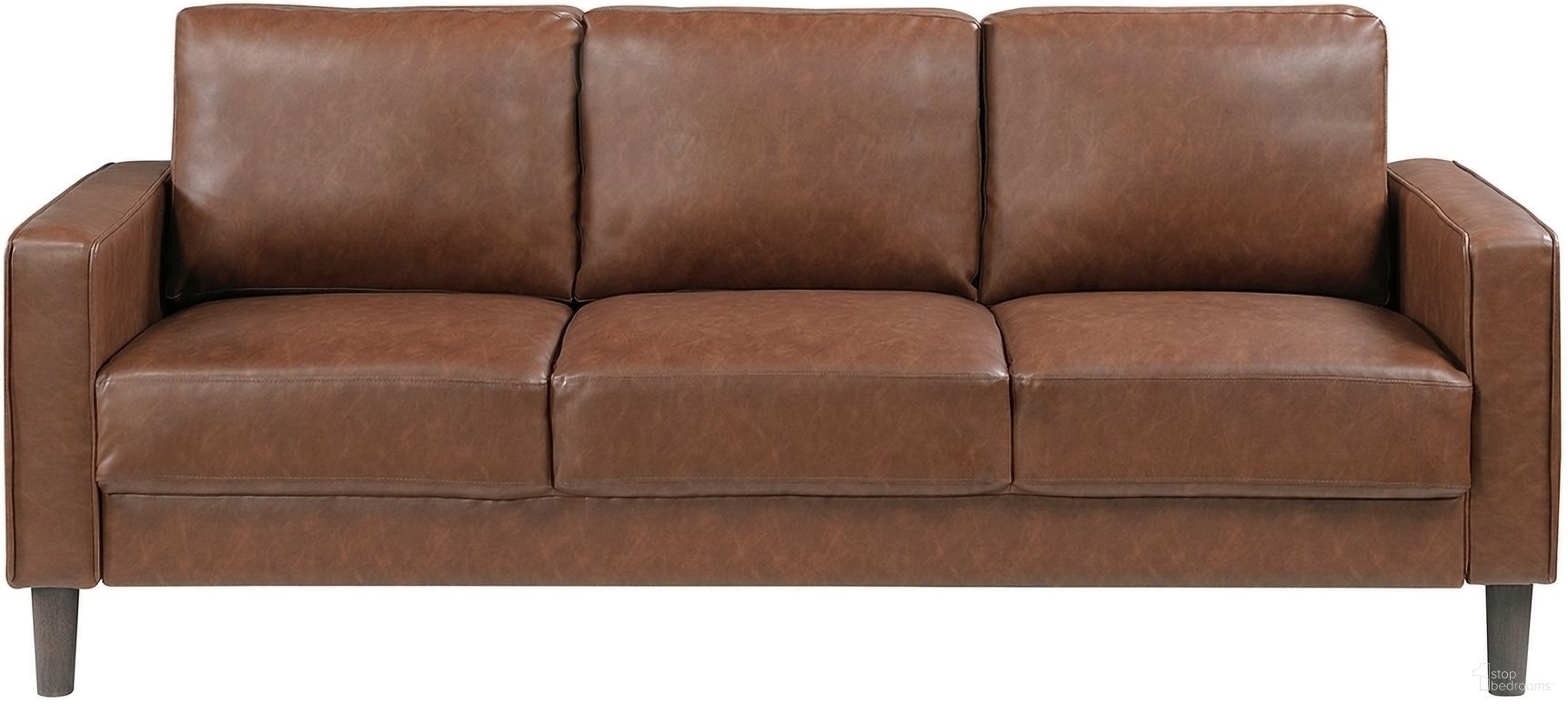The appearance of Malcolm Sofa In Chocolate designed by Homelegance in the modern / contemporary interior design. This chocolate piece of furniture was selected by 1StopBedrooms from Malcolm Collection to add a touch of cosiness and style into your home. Sku: 9203CHC-3. Material: Faux Leather.